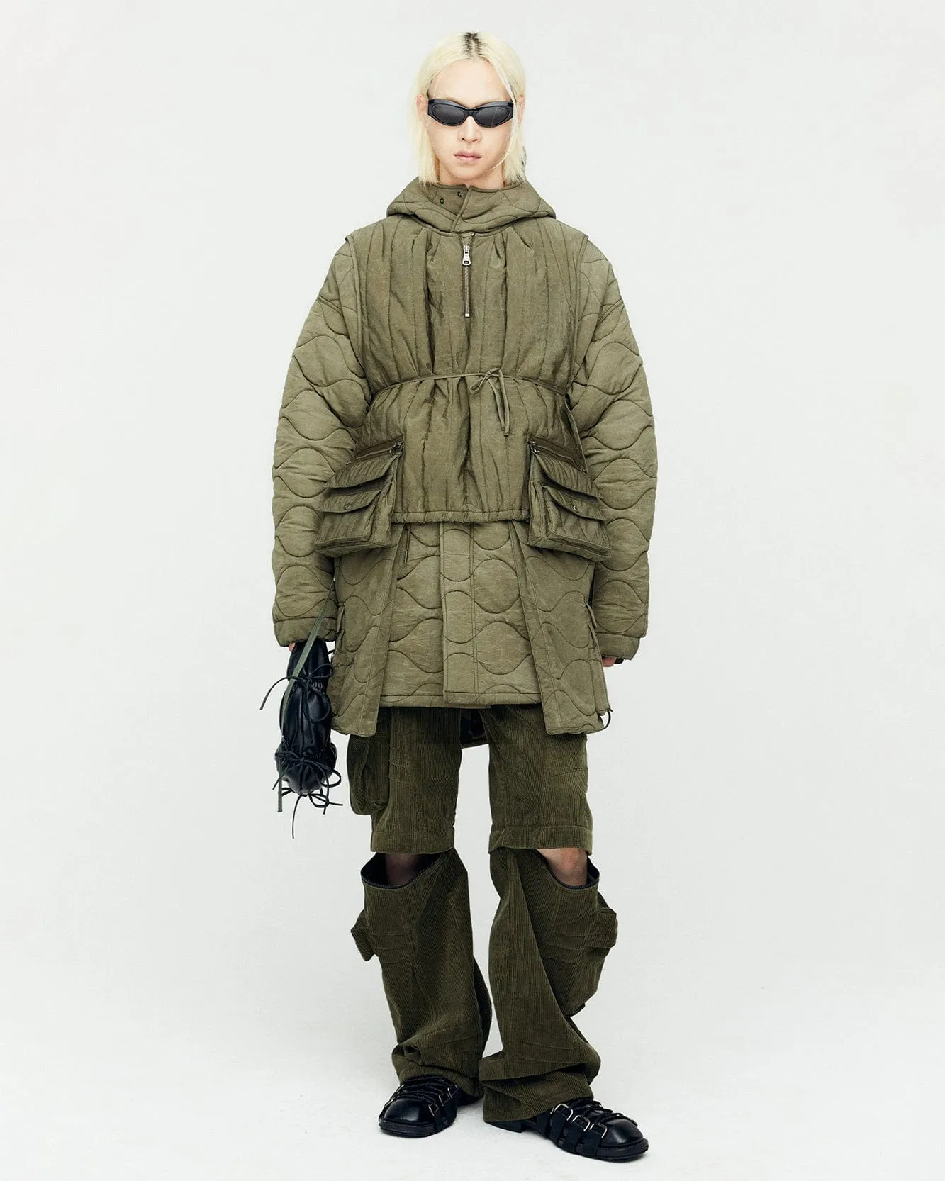 WAX COATED PADDED TURTLE VEST awa644m(KHAKI) sold by Andersson Bell