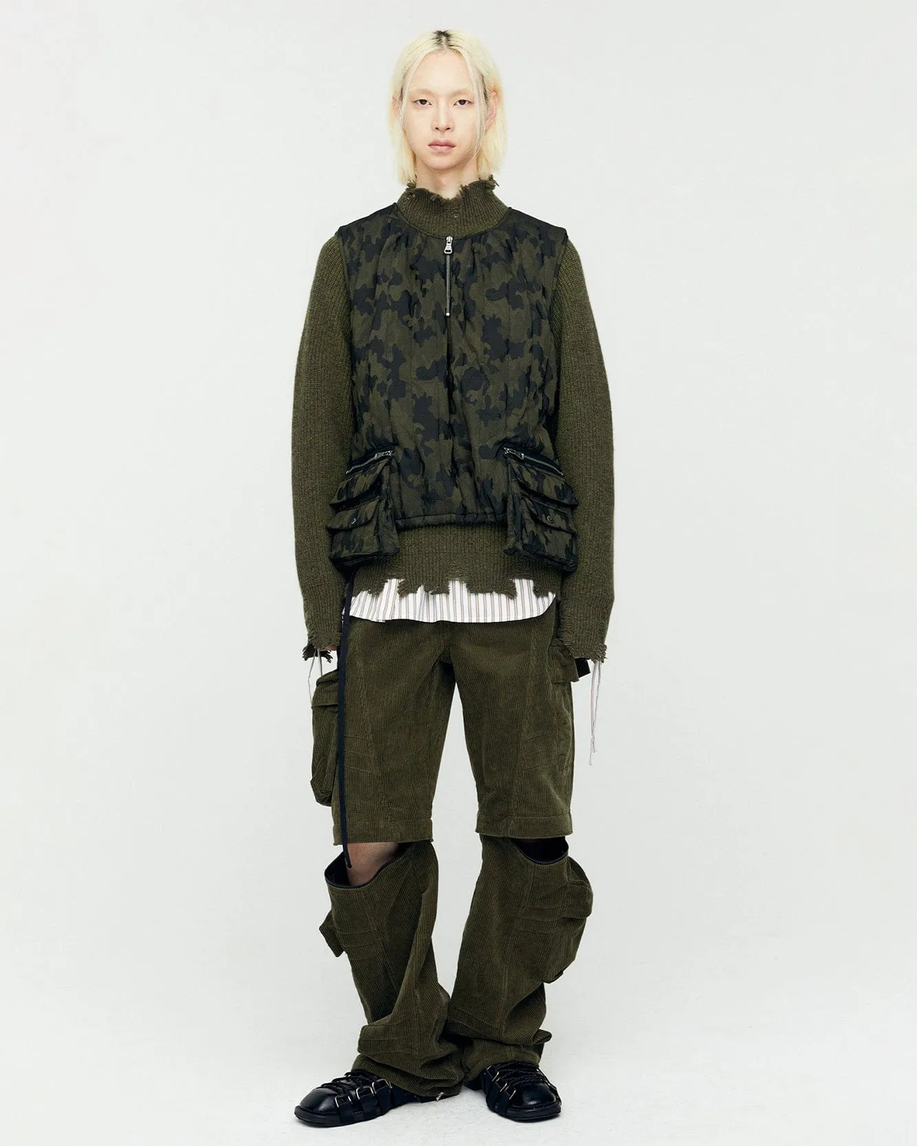 CAMOUFLAGE PADDED TURTLE VEST awa643m(GREEN) sold by Andersson Bell