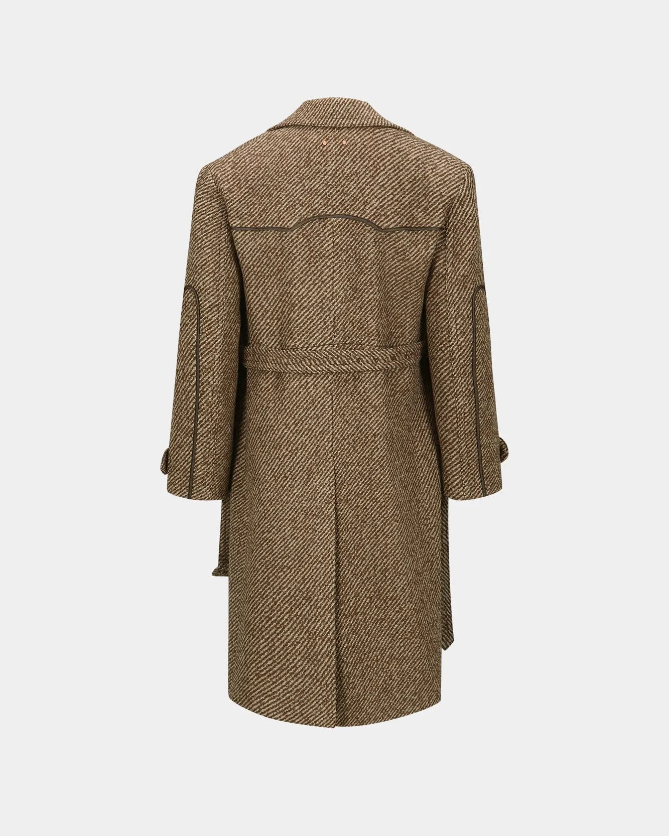 ROVY DOUBLE BREASTED BIG TWILL COAT awa639m(BROWN) sold by Andersson Bell product image thumbnail 4
