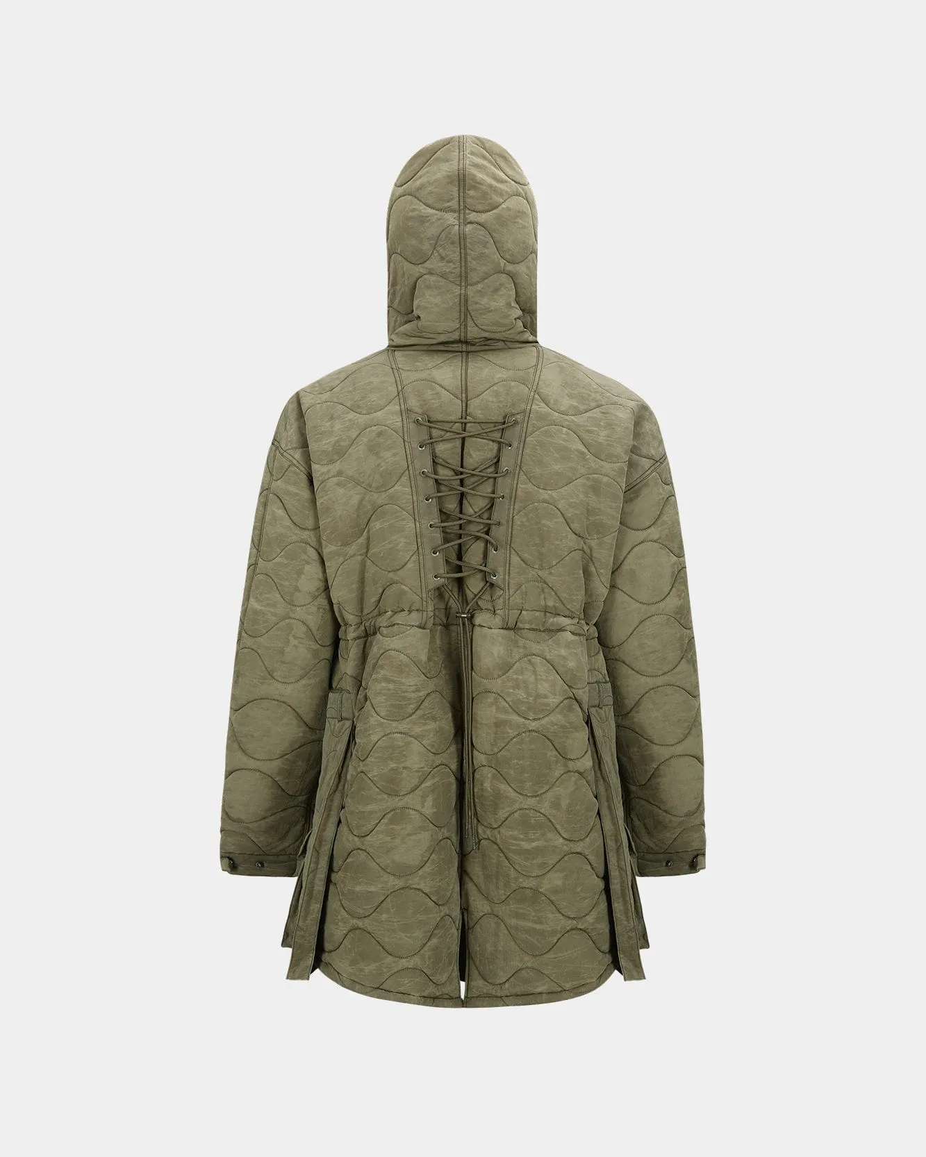 LACE-UP FISHTAIL PARKA awa638m(KHAKI) sold by Andersson Bell product image thumbnail 4
