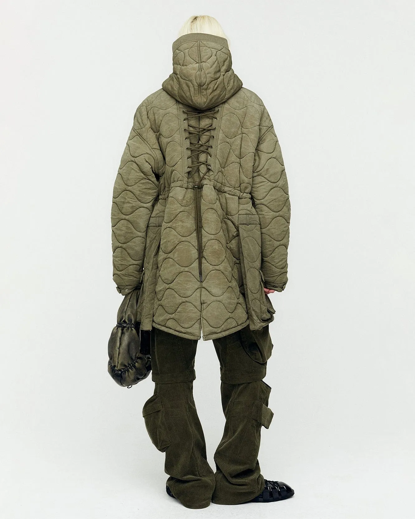 LACE-UP FISHTAIL PARKA awa638m(KHAKI) sold by Andersson Bell product image thumbnail 5