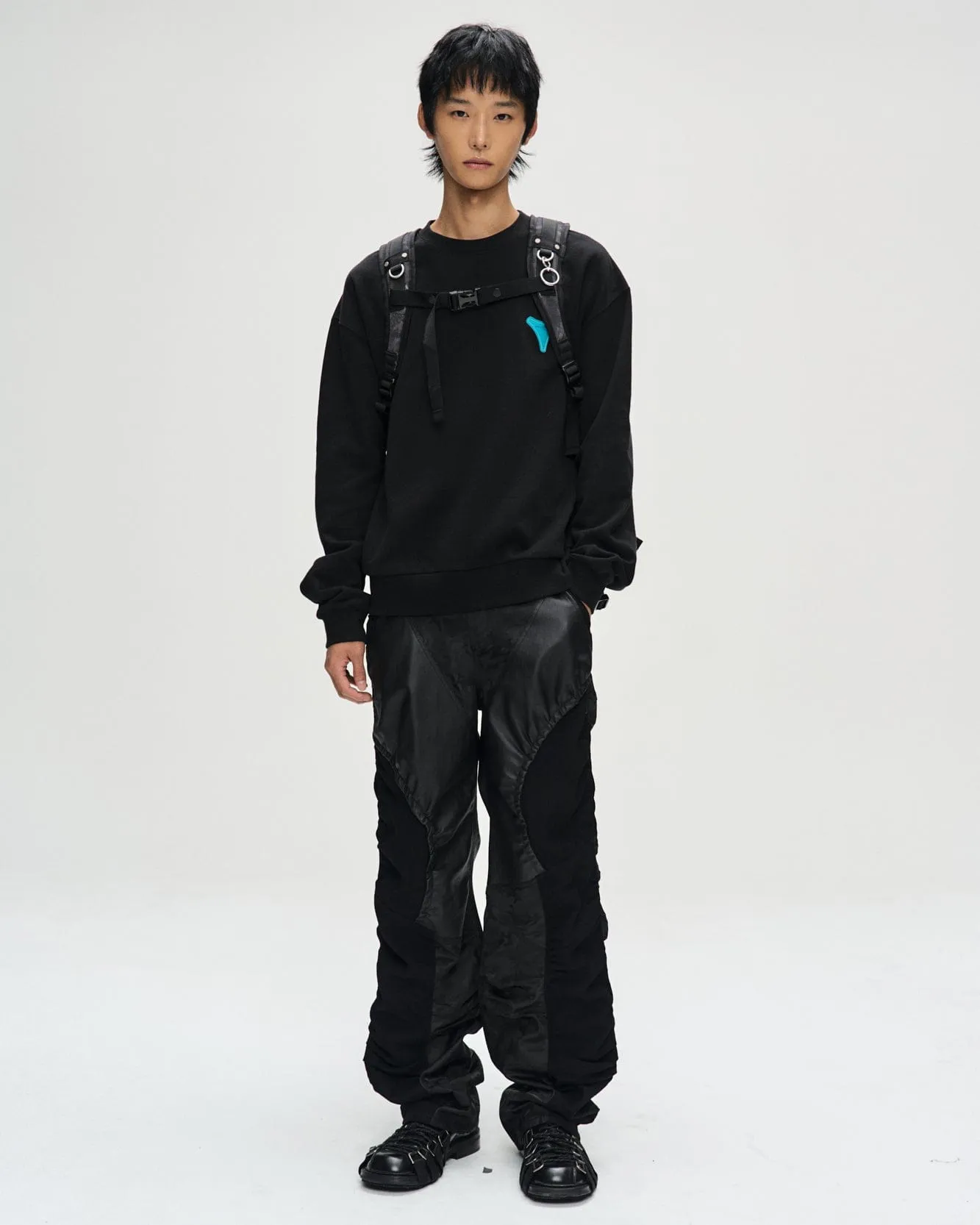 UNISEX DENIM BERLIN BACKPACK aaa442u(BLACK DENIM) sold by Andersson Bell product image thumbnail 5