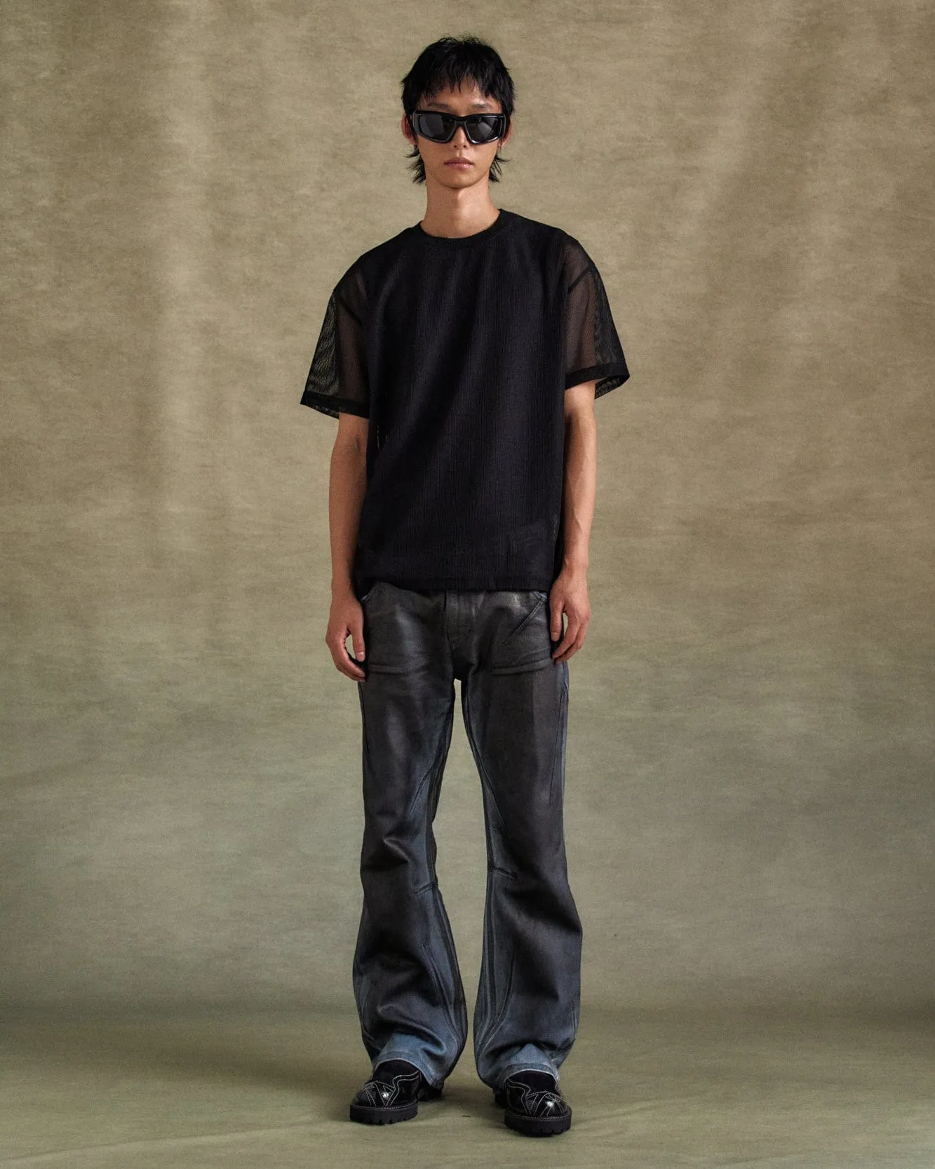 DIRTY SPRAY WASHED WIDE LEG JEANS apa815m(L.BLUE) sold by Andersson Bell product image thumbnail 4