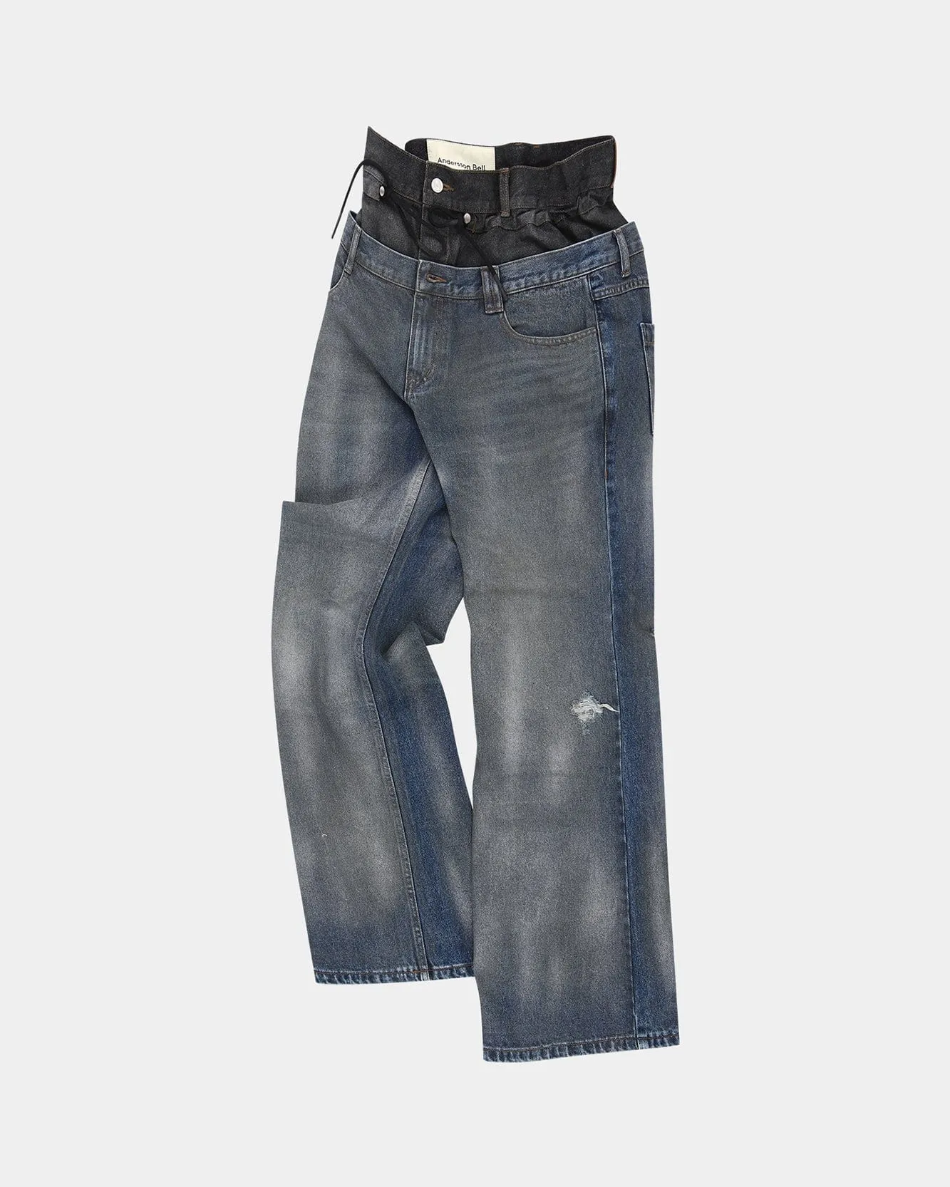 DUSTY SPRAY DOUBLE WAIST JEANS apa831w(BLUE BLACK) sold by Andersson Bell product image thumbnail 2