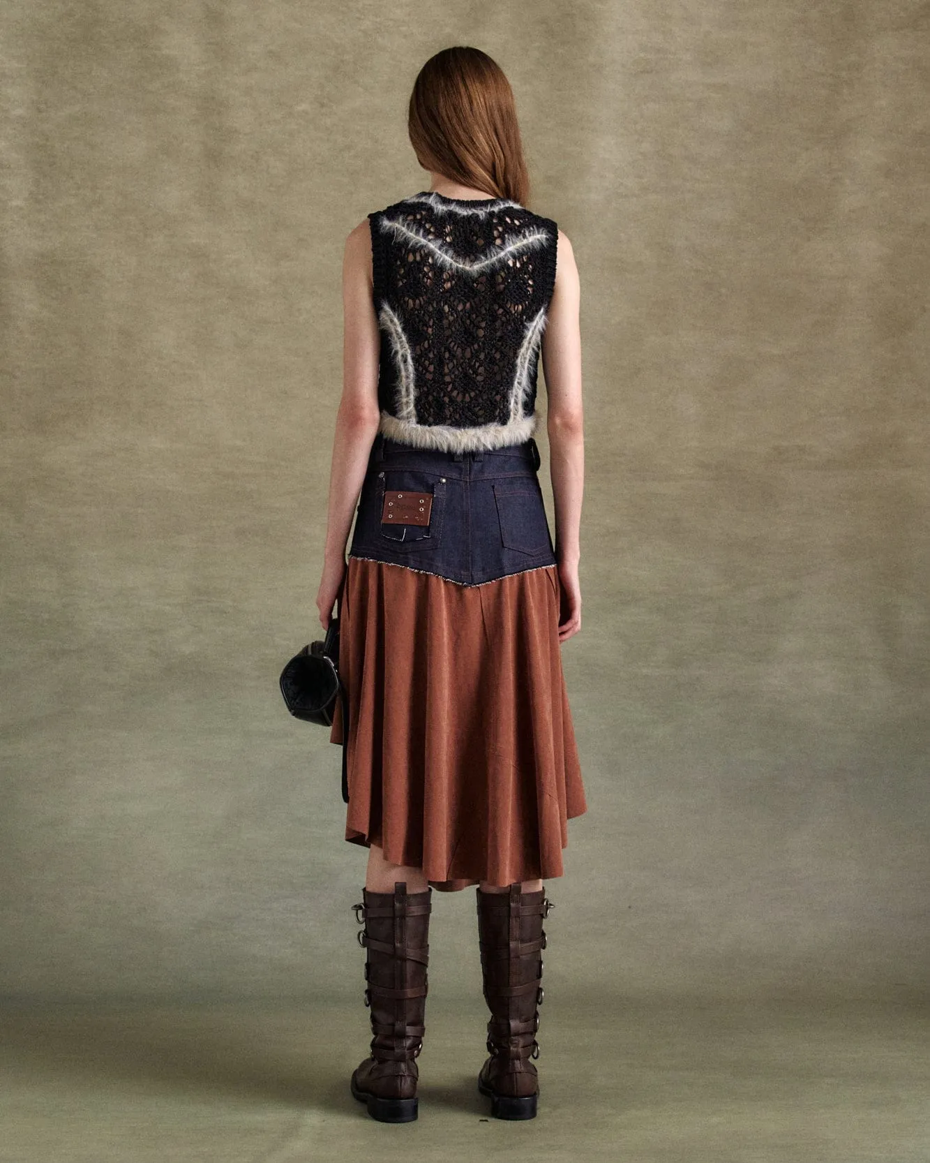 INDIGO FAUX SUEDE FAIRY SKIRT apa801w(BROWN) sold by Andersson Bell product image thumbnail 5