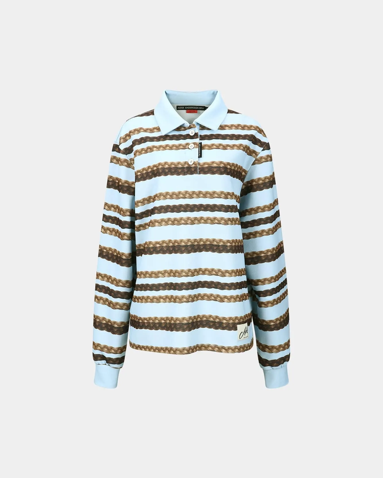 HAIR BRAID STRIPE COLLAR T-SHIRT atb1264w(BLUE) sold by Andersson Bell product image thumbnail 2