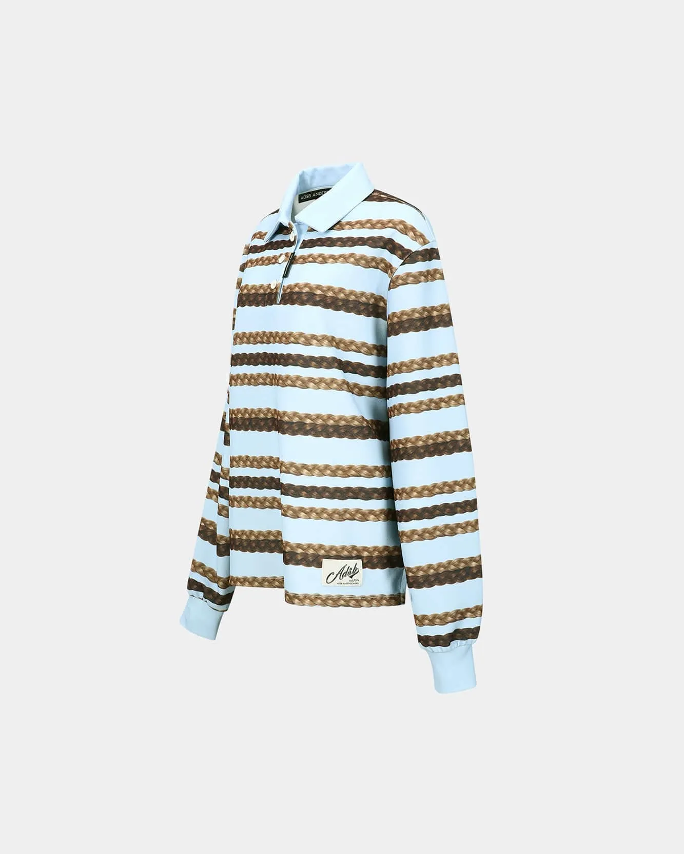 HAIR BRAID STRIPE COLLAR T-SHIRT atb1264w(BLUE) sold by Andersson Bell product image thumbnail 3