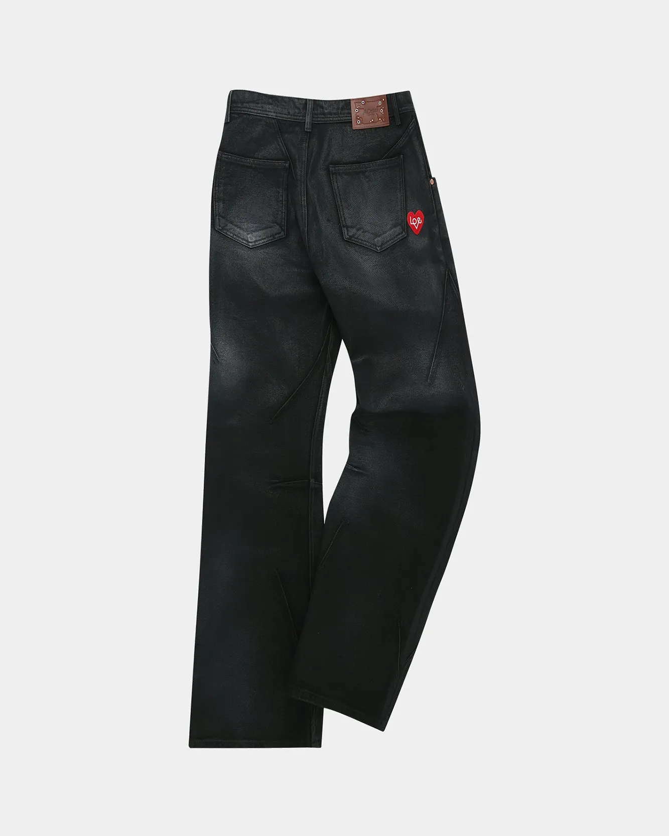 ADSB PATCH SPRAY WASHED WIDE LEG JEANS apa816m(BLACK) sold by Andersson Bell product image thumbnail 3