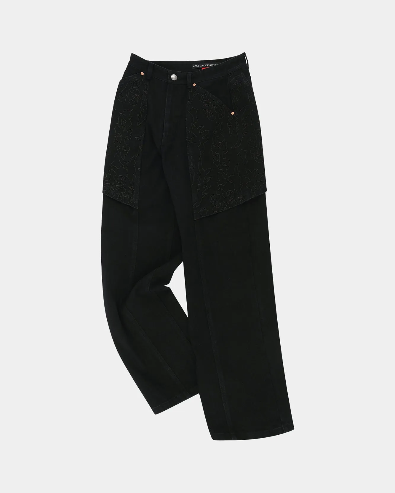EMBROIDERY WRAP JEANS apa783m(BLACK) sold by Andersson Bell product image thumbnail 2