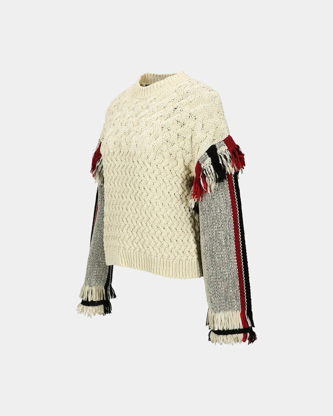 UNISEX TASSEL SLEEVE OVERSIZED KNIT SWEATER atb1258u(ECRU) sold by Andersson Bell product image thumbnail 3