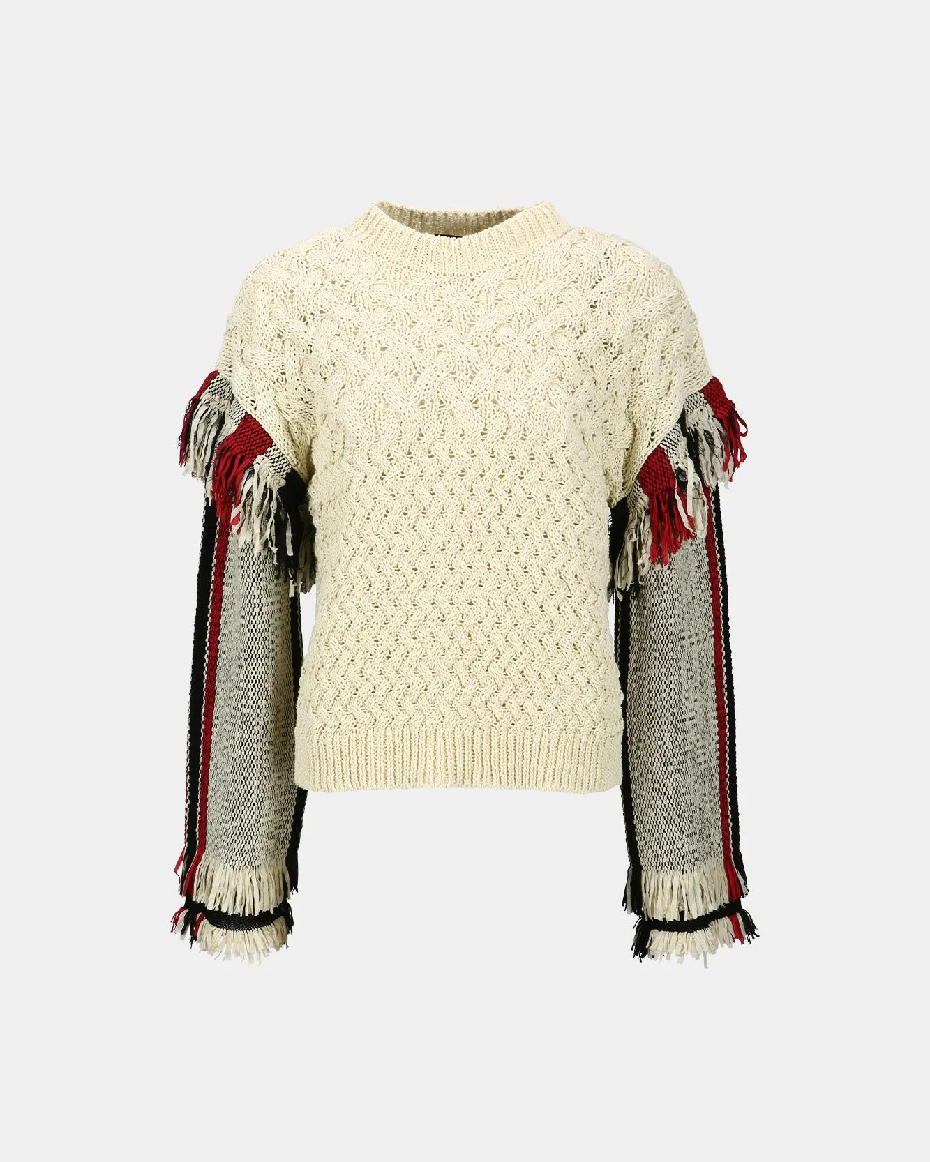 UNISEX TASSEL SLEEVE OVERSIZED KNIT SWEATER atb1258u(ECRU) sold by Andersson Bell product image thumbnail 2