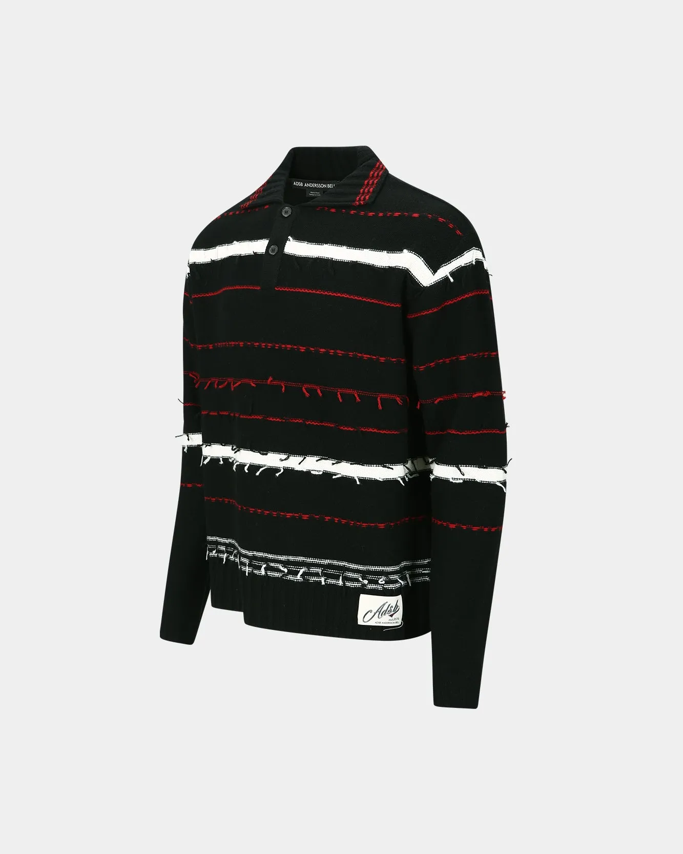 B&W STRIPE POLO SWEATER atb1245m(BLACK) sold by Andersson Bell product image thumbnail 3