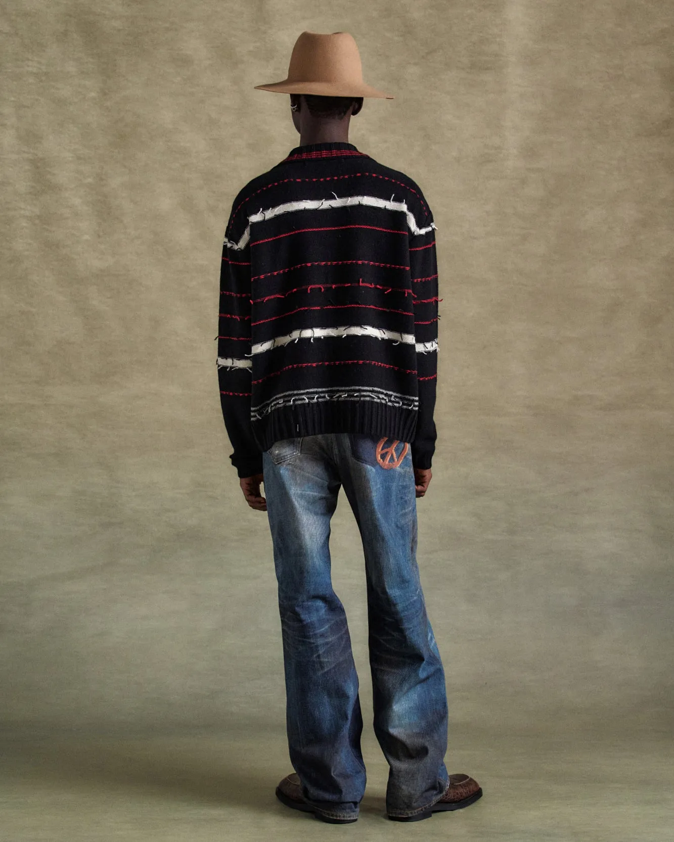 B&W STRIPE POLO SWEATER atb1245m(BLACK) sold by Andersson Bell product image thumbnail 5