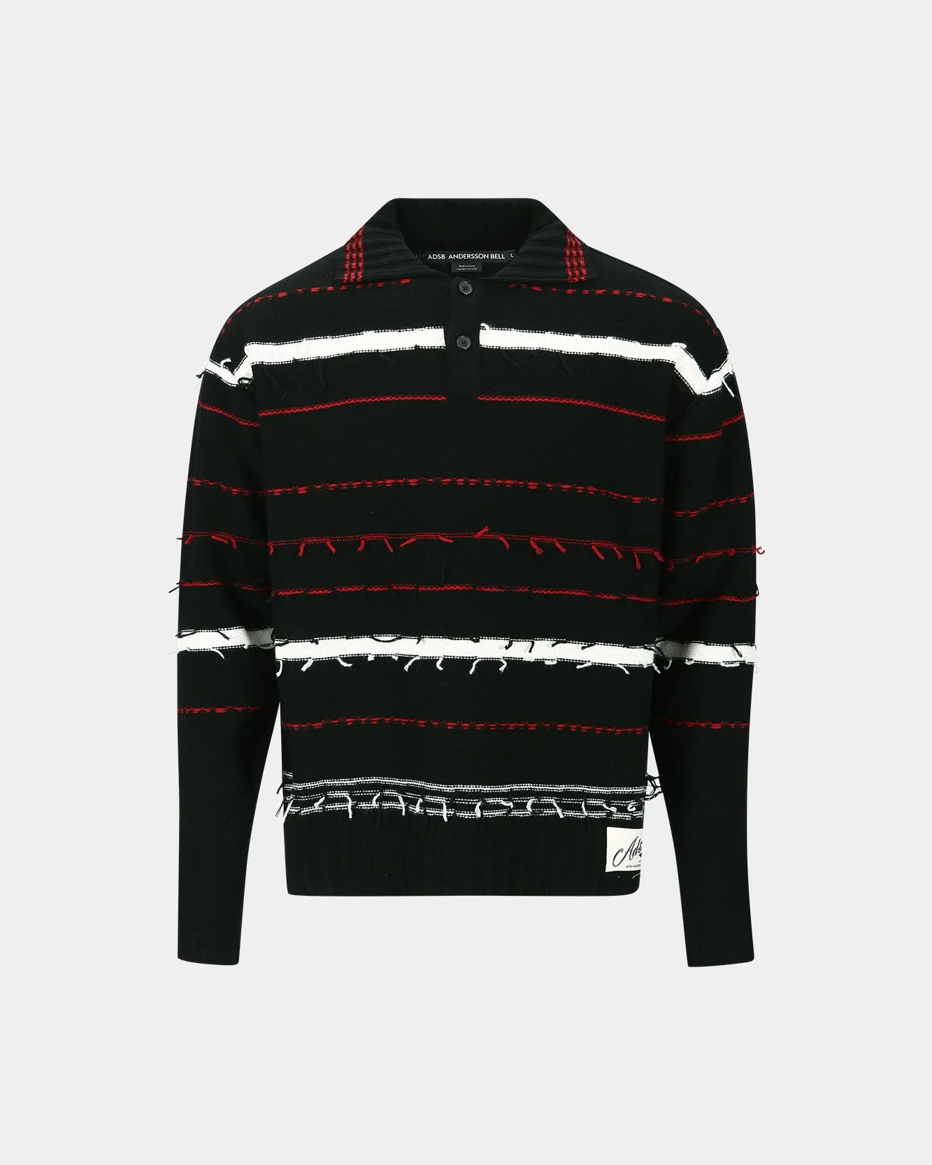 B&W STRIPE POLO SWEATER atb1245m(BLACK) sold by Andersson Bell product image thumbnail 2