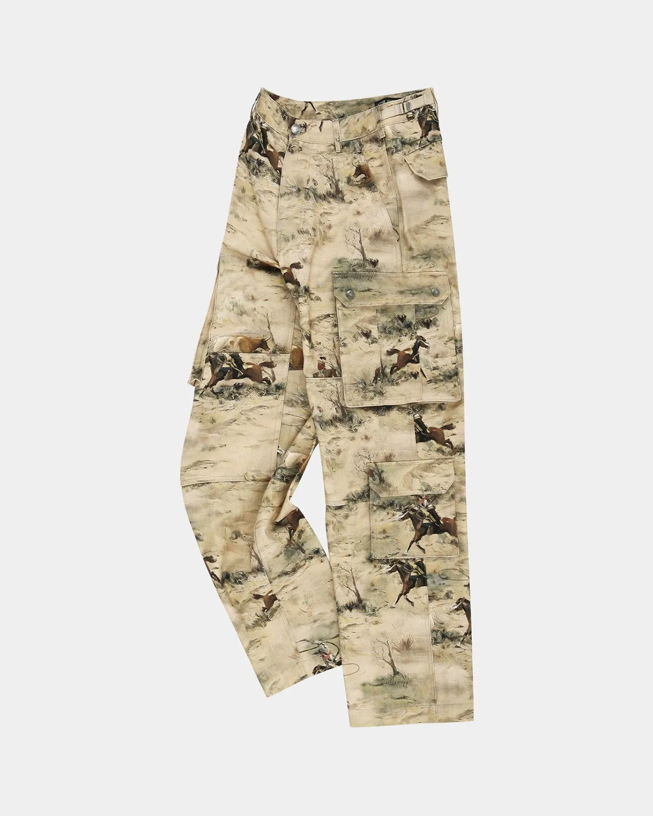 UNISEX COWBOY PRINTED CARGO JEANS apa811u(BEIGE) sold by Andersson Bell product image thumbnail 2
