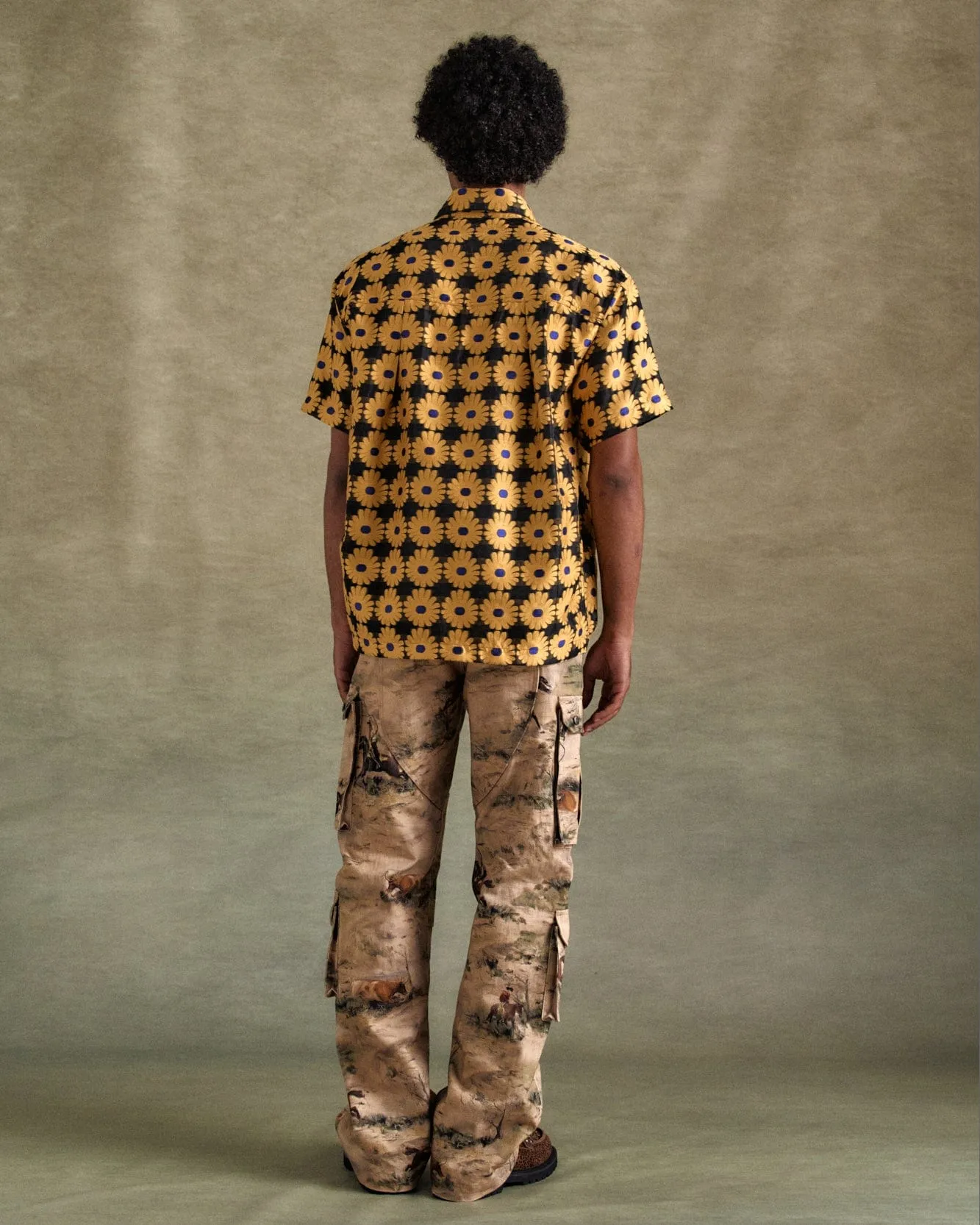 UNISEX COWBOY PRINTED CARGO JEANS apa811u(BEIGE) sold by Andersson Bell product image thumbnail 4