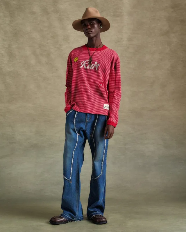 RODEO CARPENTER WIDE JEANS apa793m(BLUE) made by Andersson Bell