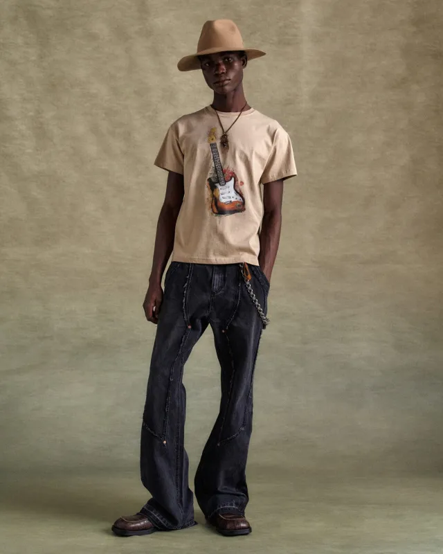 RODEO CARPENTER WIDE JEANS apa792m(BLACK) made by Andersson Bell