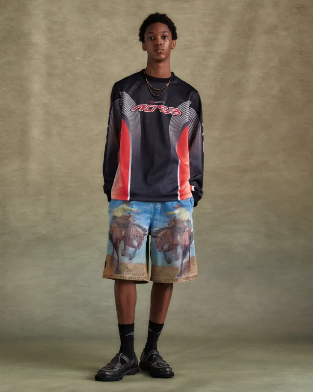 MESH RACING L/S T-SHIRTS atb1296m(BLACK/RED) made by Andersson Bell