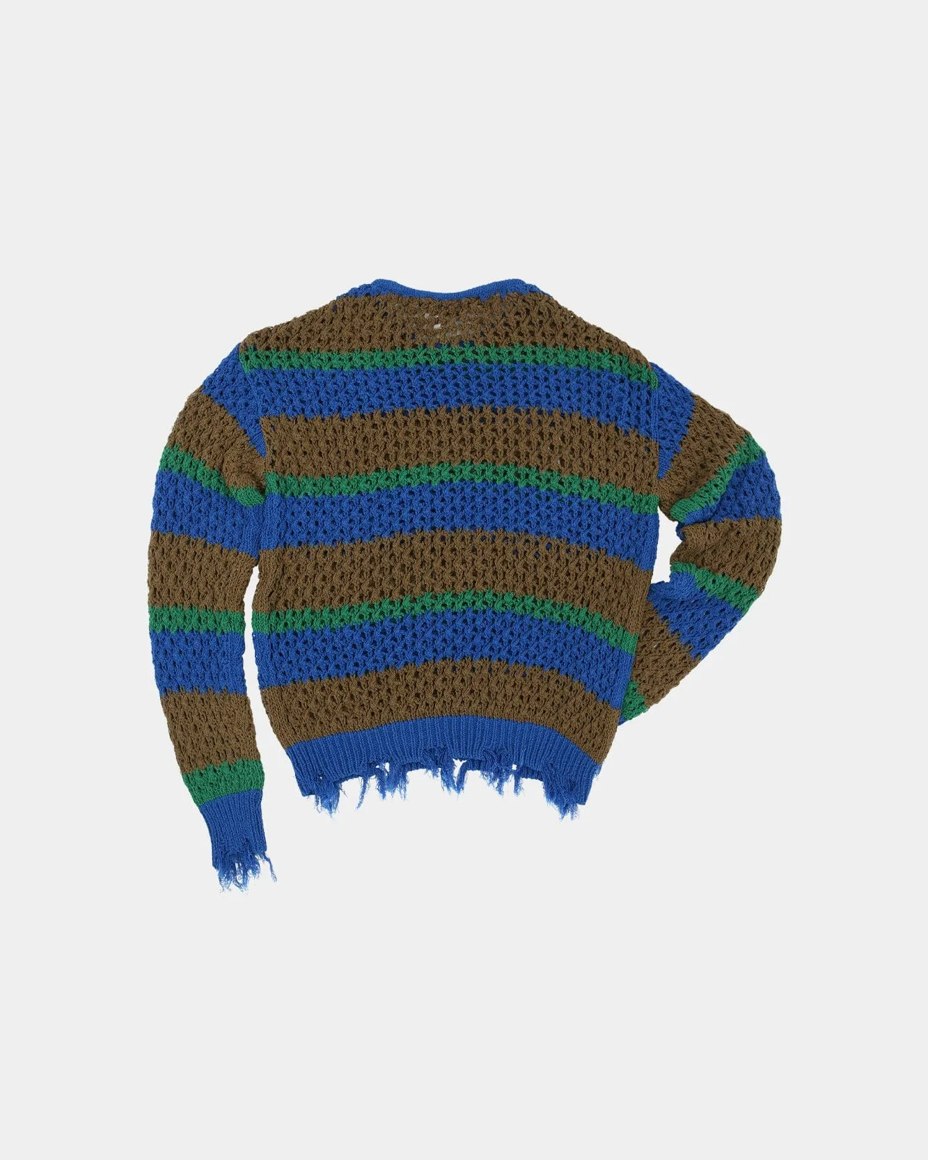 UNISEX DAMAGED STRIPE BOATNECK SWEATER atb1239u(BLUE/GREEN) sold by Andersson Bell product image thumbnail 3