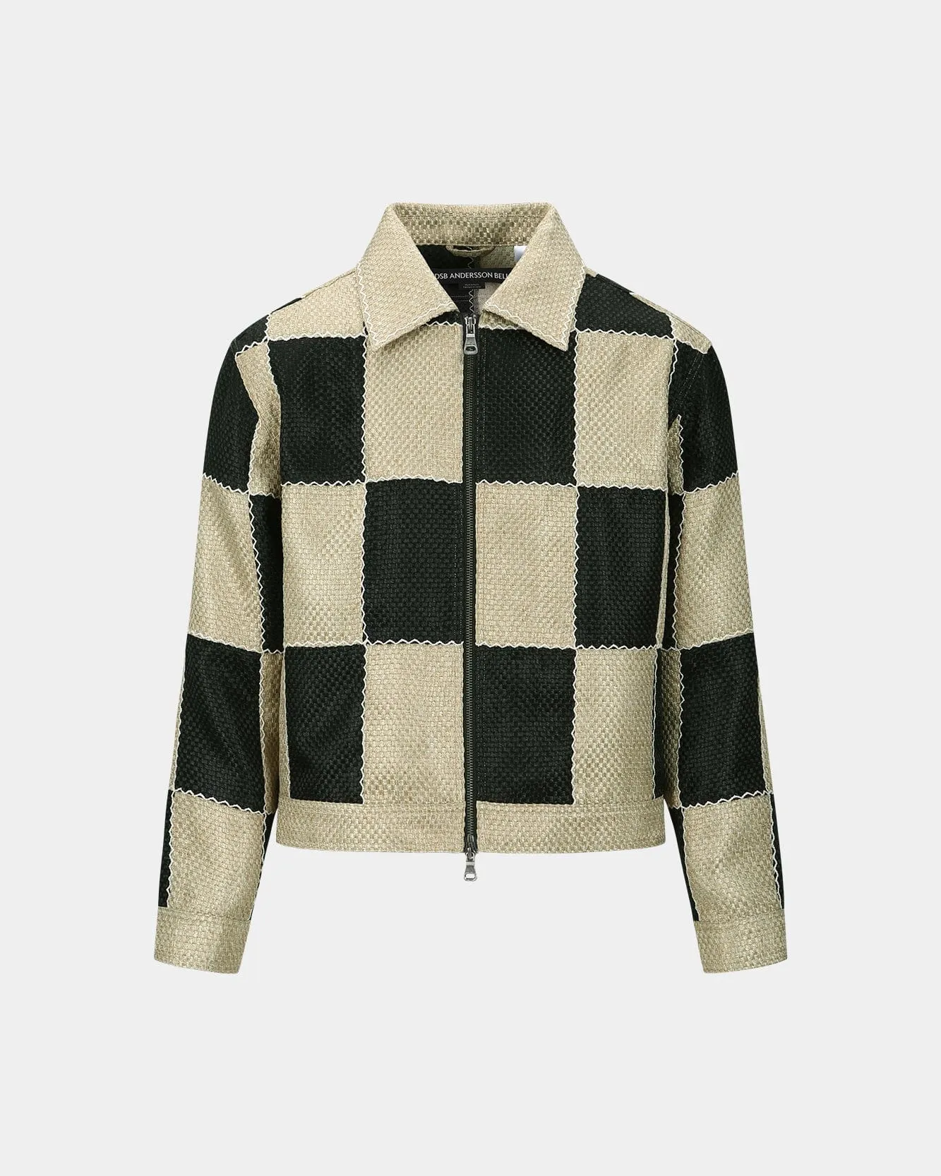 PATCHWORK ZIP-UP JACKET awa694m(BLACK/BEIGE) sold by Andersson Bell product image thumbnail 2