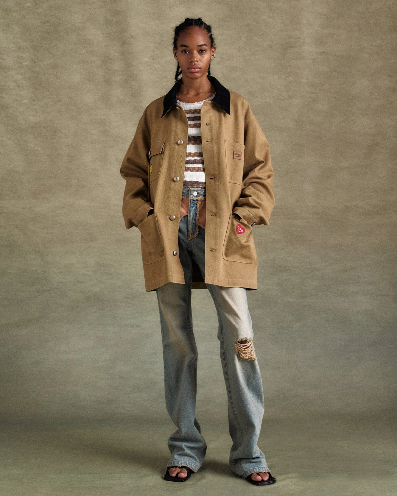 GUITAR PRINTED COTTON JACKET awa678m(TAN) sold by Andersson Bell