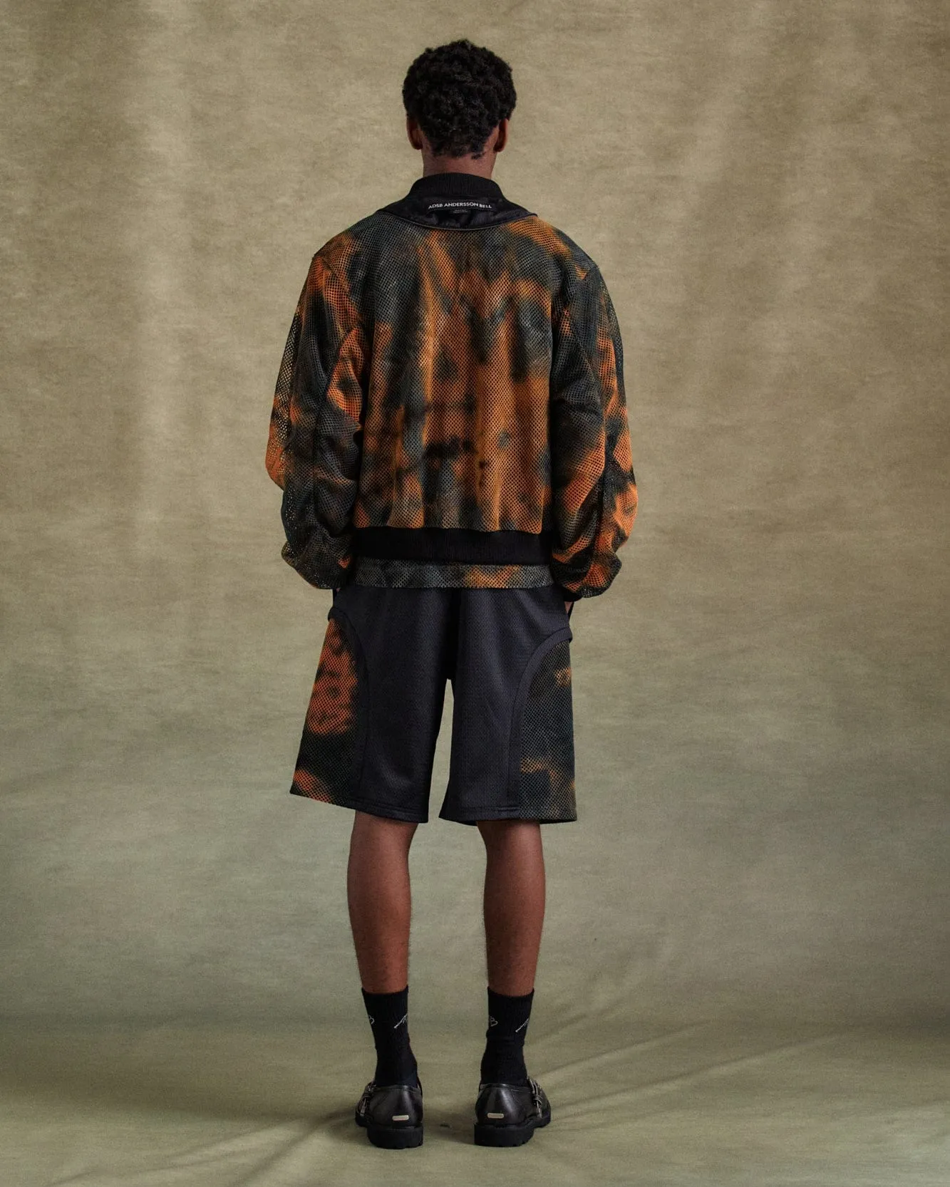 UNISEX DOUBLE LAYER MESH BOMBER awa701u(BLACK) sold by Andersson Bell product image thumbnail 5