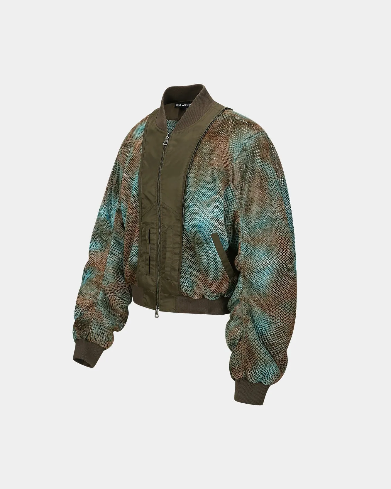 UNISEX DOUBLE LAYER MESH BOMBER awa701u(BROWN) sold by Andersson Bell product image thumbnail 3