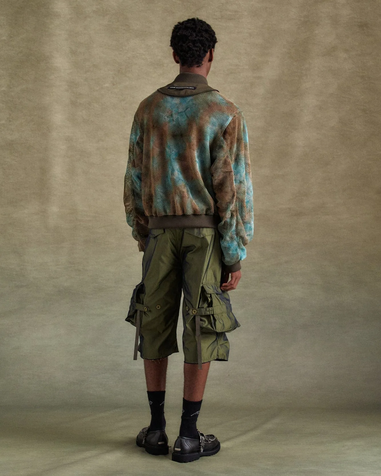 UNISEX DOUBLE LAYER MESH BOMBER awa701u(BROWN) sold by Andersson Bell product image thumbnail 5