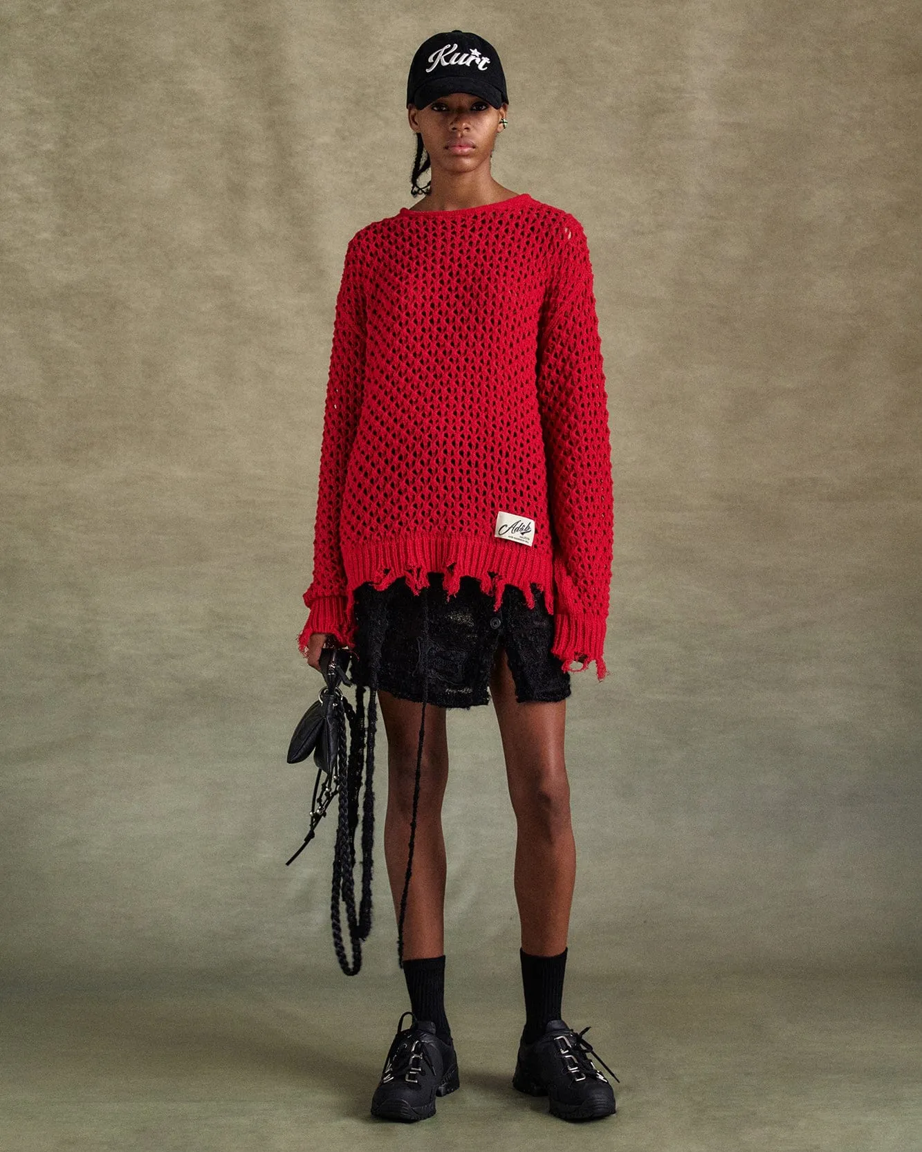 UNISEX DAMAGED BOATNECK SWEATER atb1240u(RED) sold by Andersson Bell