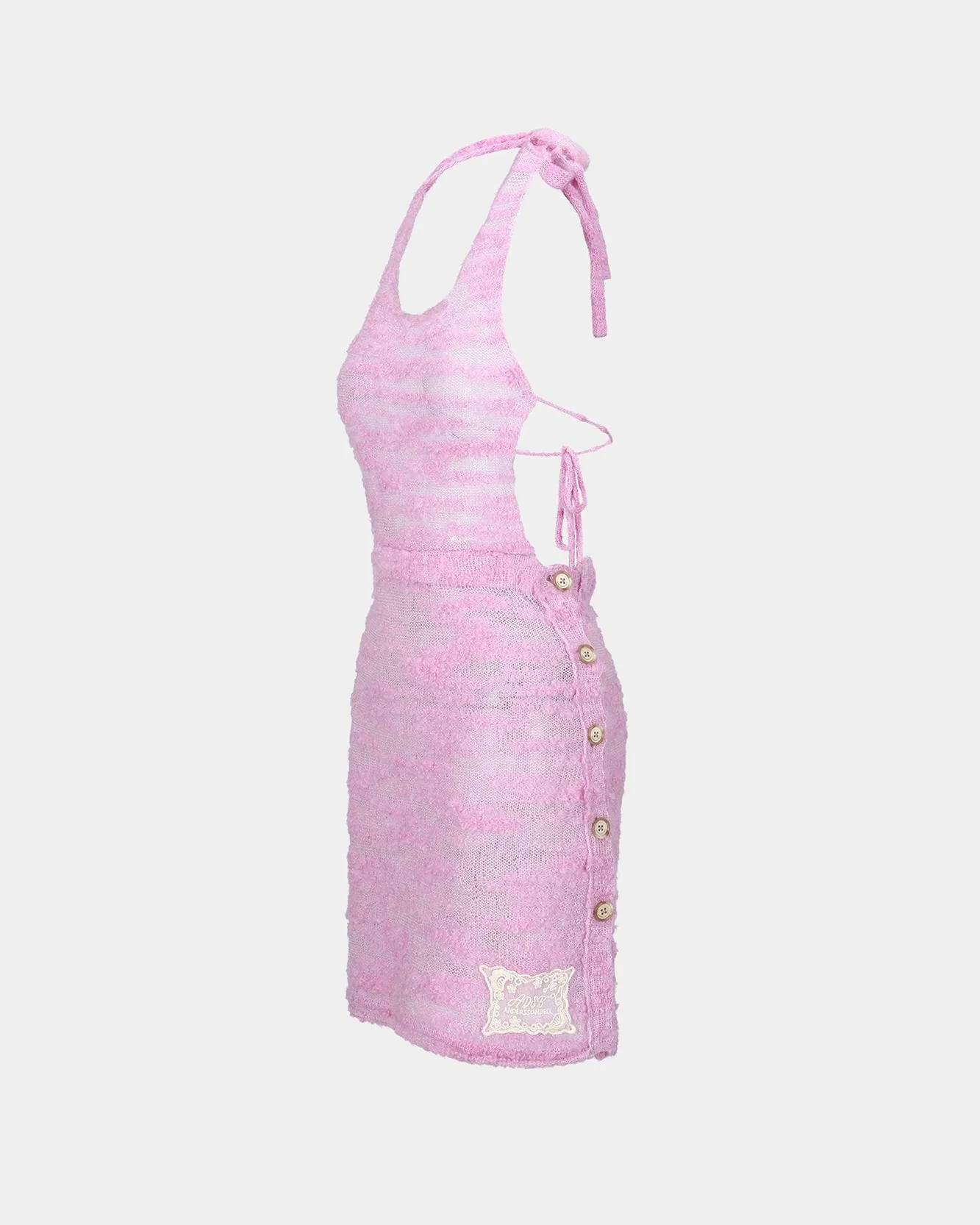 CLOUD HALTER KNIT DRESS atb1262w(PINK) sold by Andersson Bell product image thumbnail 3