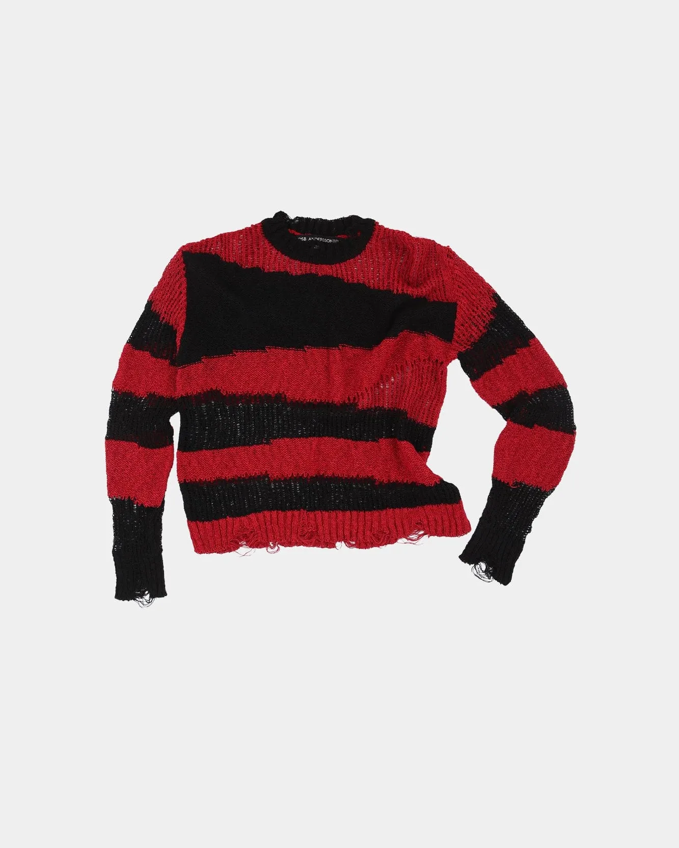 BLACK RED STRIPE CREW-NECK SWEATER atb1284m(BLACK/RED) sold by Andersson Bell product image thumbnail 2