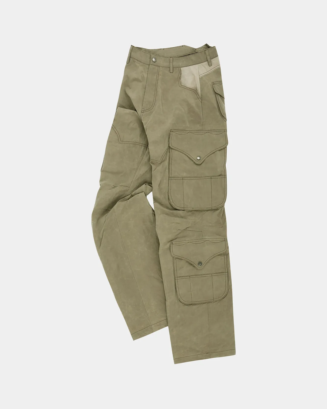 WAXED UTILITY POCKET CARGO PANTS apa822w(BEIGE) sold by Andersson Bell product image thumbnail 2