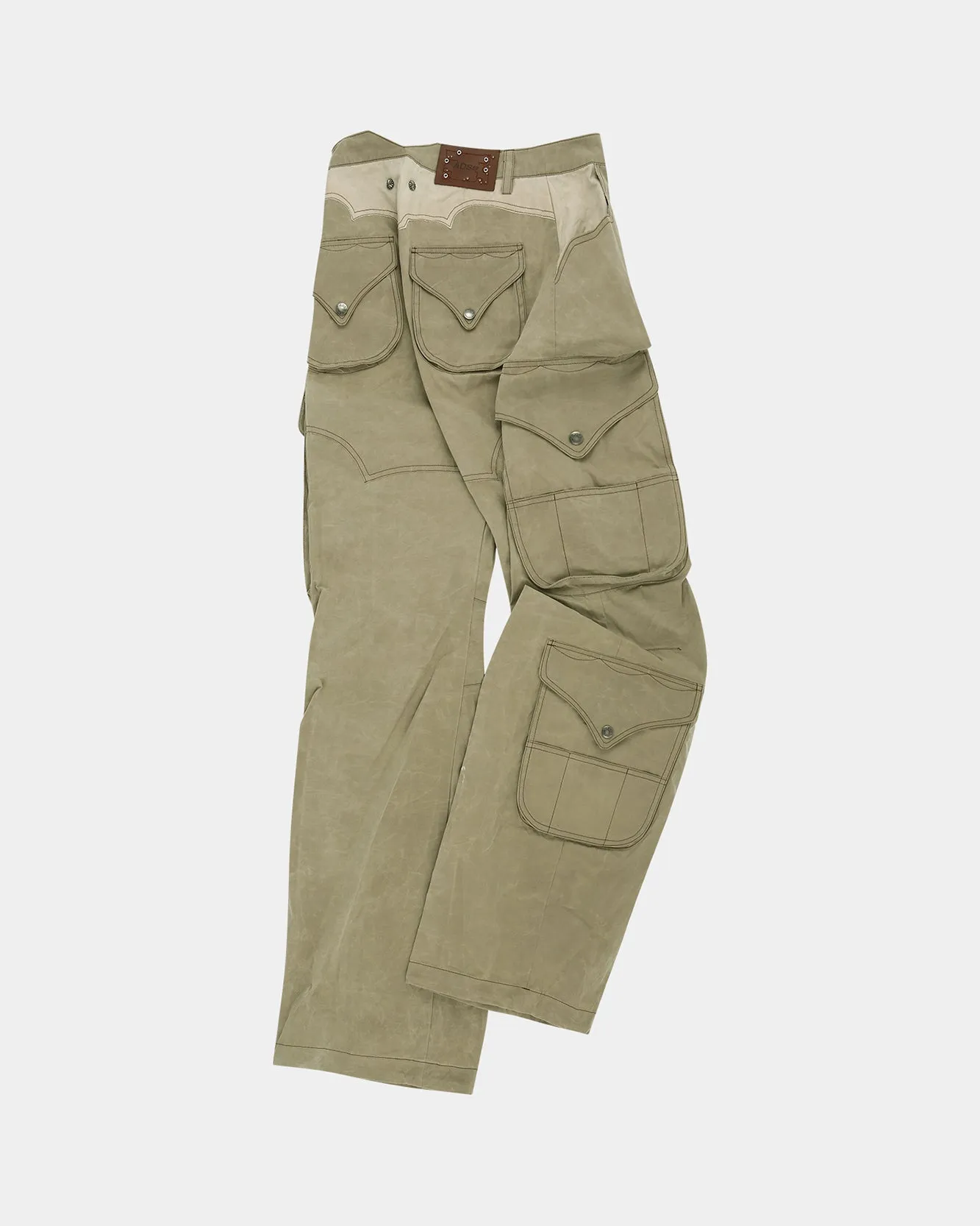 WAXED UTILITY POCKET CARGO PANTS apa822w(BEIGE) sold by Andersson Bell product image thumbnail 3