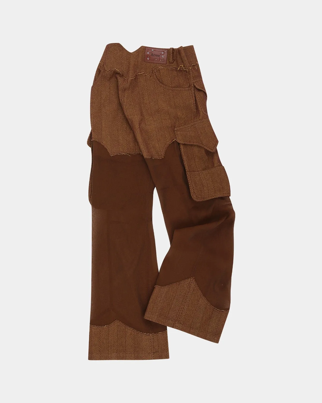 HERRINGBONE SHEER CARGO PANTS apa823w(BROWN) sold by Andersson Bell product image thumbnail 3