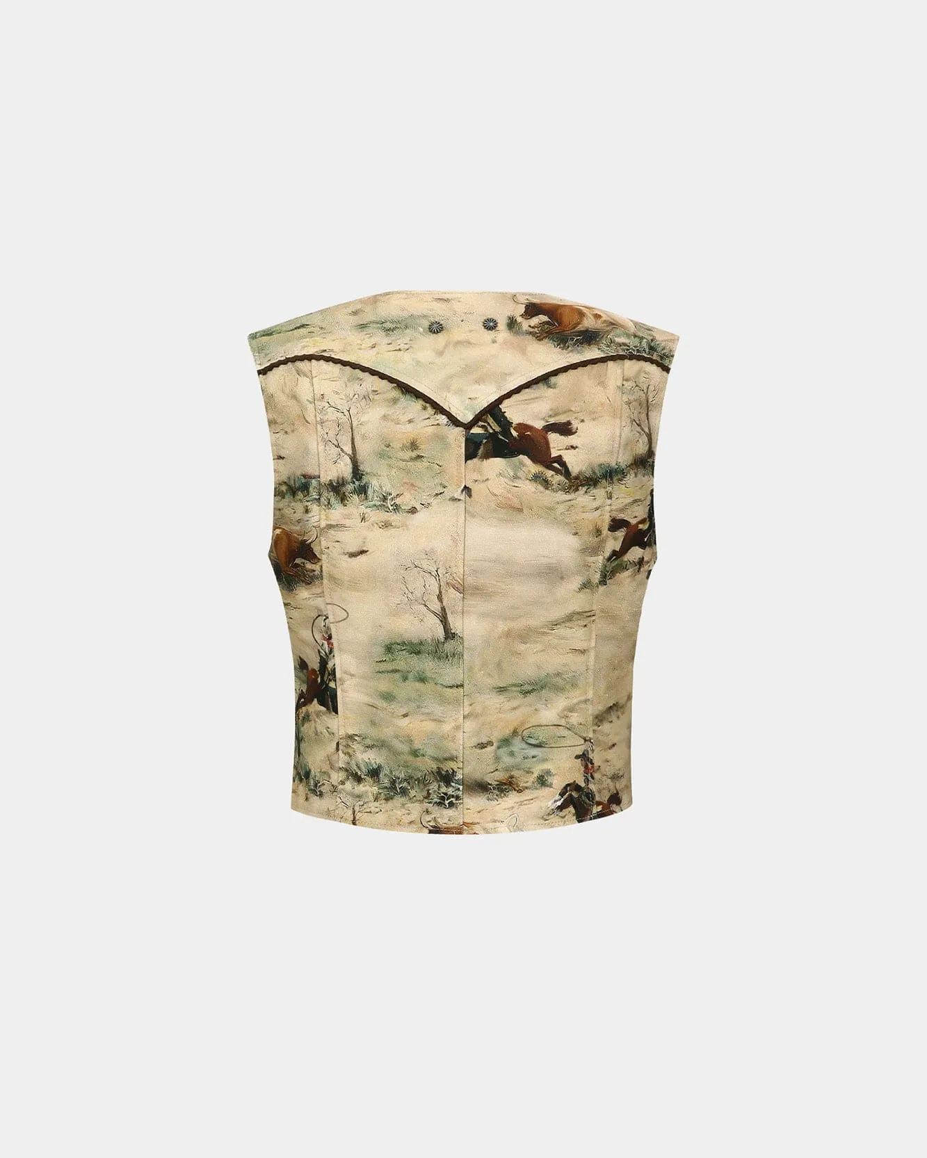 COWBOY PRINTED VEST awa697w(BEIGE) sold by Andersson Bell product image thumbnail 4