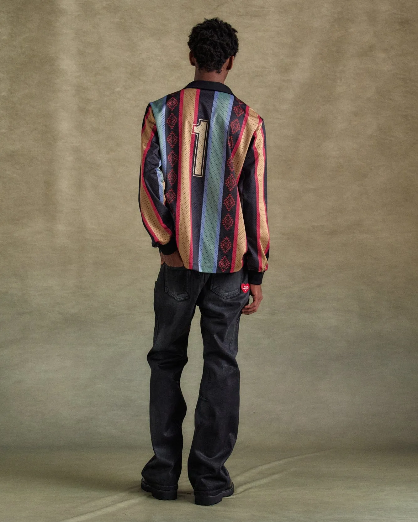 NAVAJO STRIPE L/S T-SHIRTS atb1297m(GREEN/YELLOW/BLACK) sold by Andersson Bell product image thumbnail 5