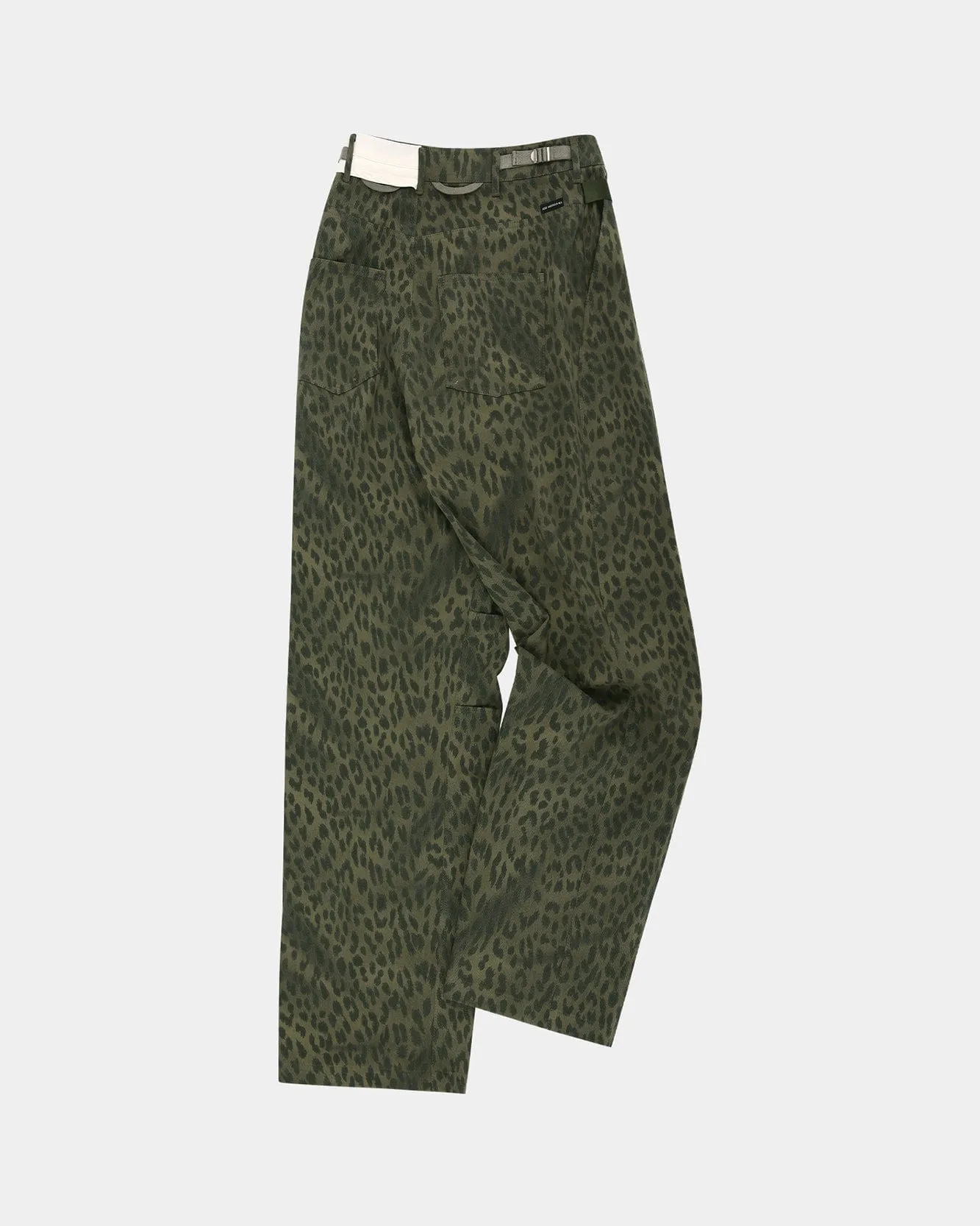 UNISEX LEOPARD CROSS-OVER WIDE JEANS apa803u(KHAKI) sold by Andersson Bell product image thumbnail 3
