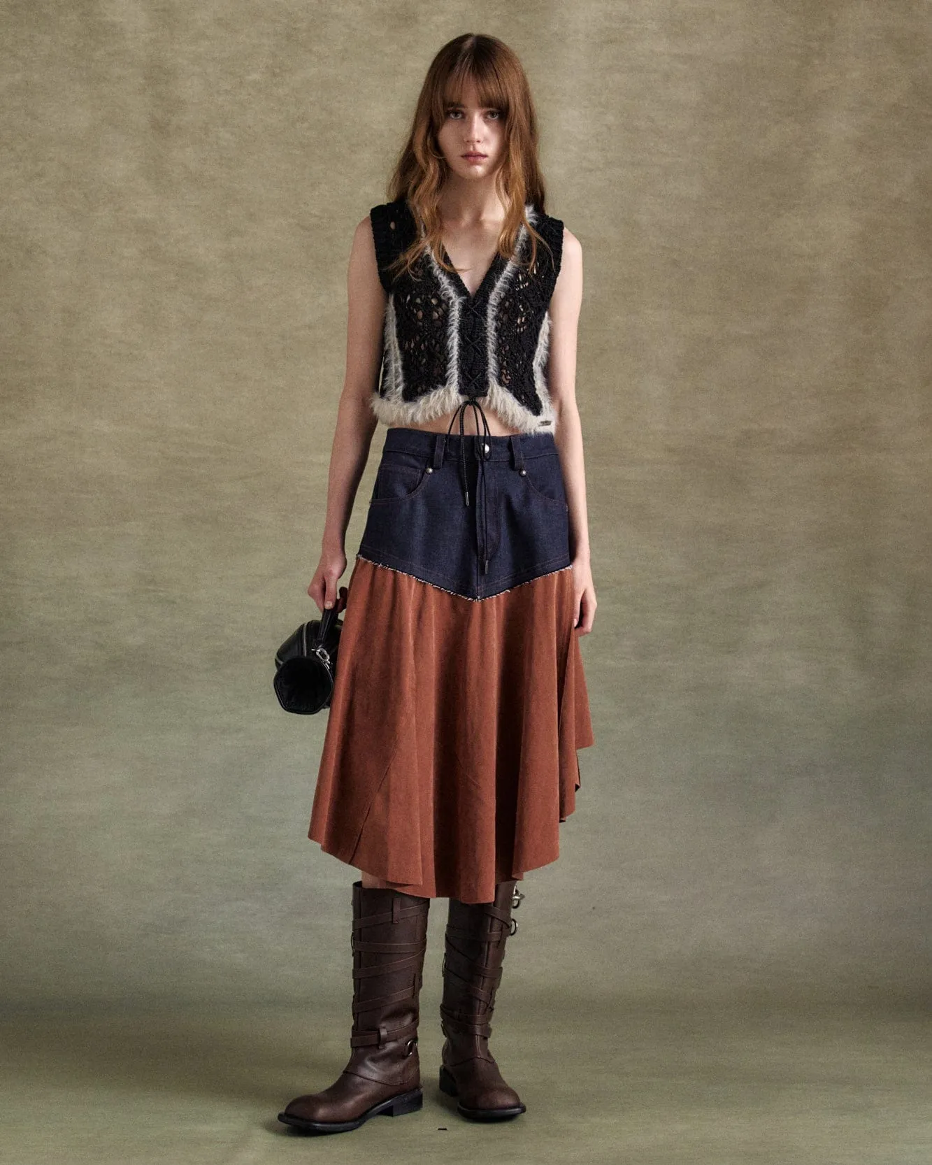 WESTERN LACE-UP KNIT VEST atb1318w(BLACK) sold by Andersson Bell product image thumbnail 5