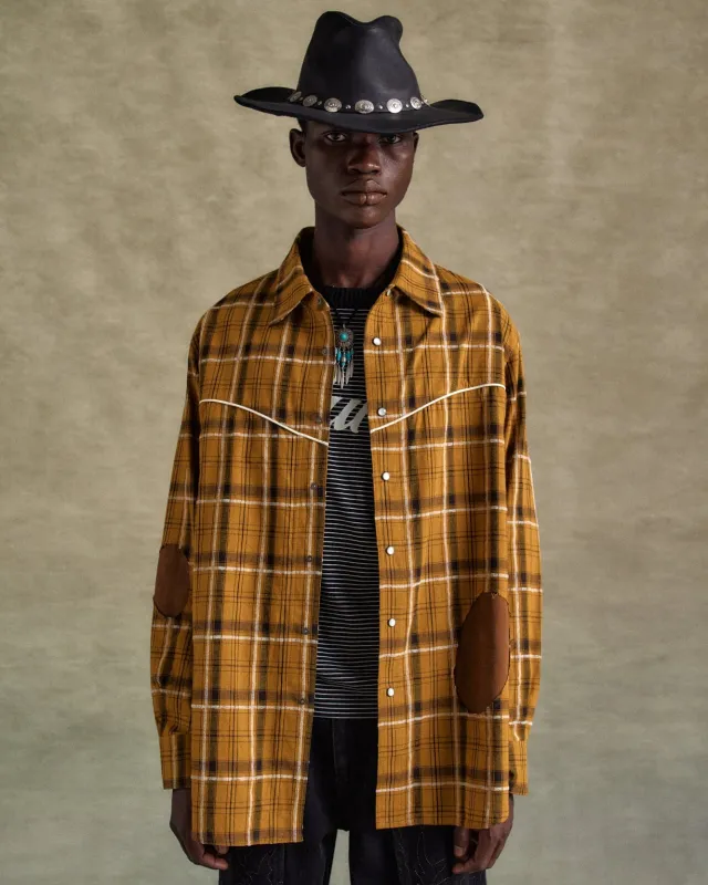 NOAH PATCH CHECK SHIRTS atb1238m(YELLOW) sold by Andersson Bell