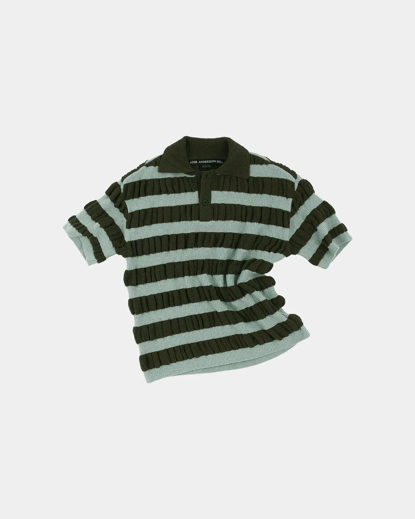 BUBBLE STRIPE POLO SWEATER atb1246m(BROWN/MINT) sold by Andersson Bell product image thumbnail 2