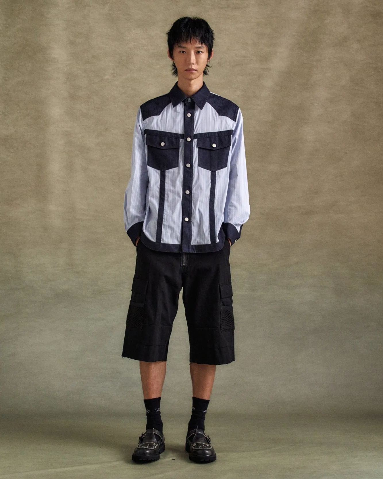 DENIM & STRIPE SHIRTS atb1274m(BLUE) sold by Andersson Bell product image thumbnail 5