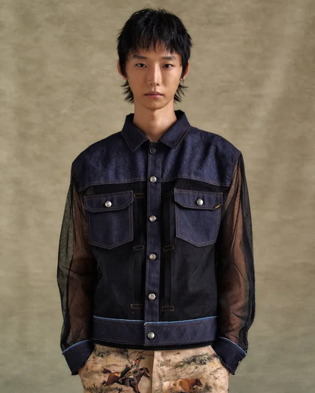TONNY DENIM SHEER JACKET awa695m(BLUE) sold by Andersson Bell
