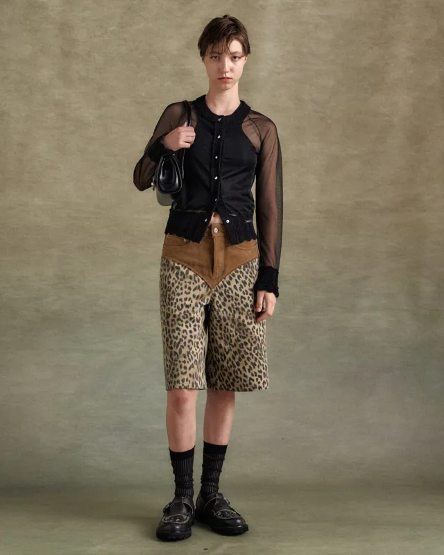 OXFORD COMBO LEOPARD SHORTS apa821w(SAND) made by Andersson Bell