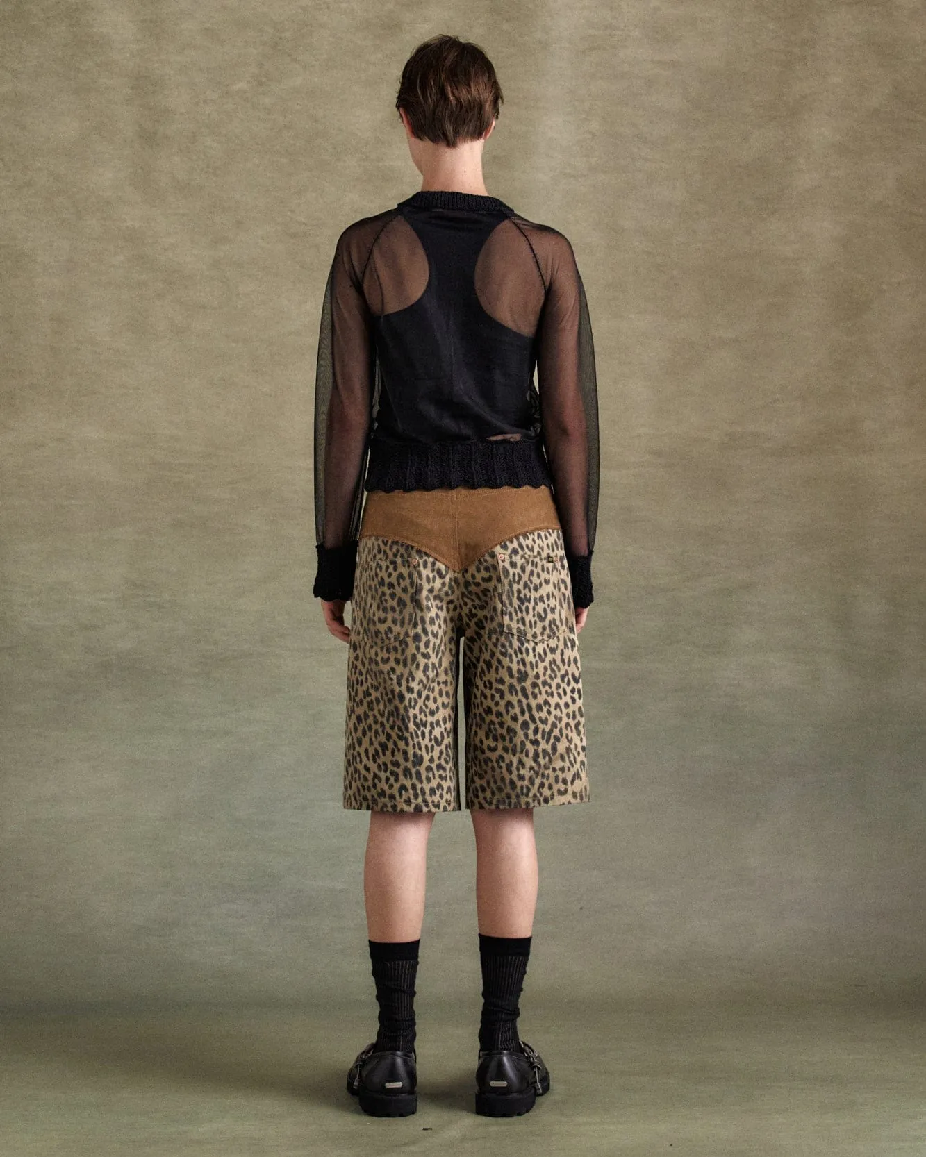 OXFORD COMBO LEOPARD SHORTS apa821w(SAND) sold by Andersson Bell product image thumbnail 4