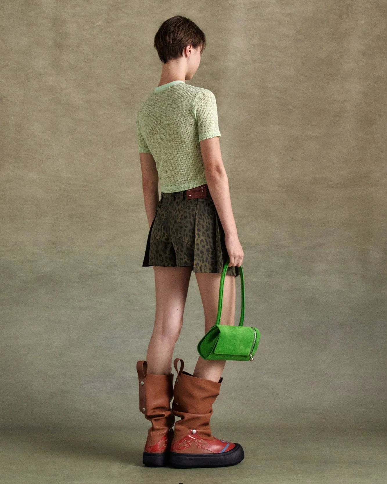 LEOPARD WRAP SKIRT PANTS apa830w(KHAKI) sold by Andersson Bell product image thumbnail 5