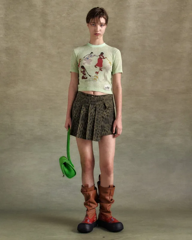 LEOPARD WRAP SKIRT PANTS apa830w(KHAKI) made by Andersson Bell