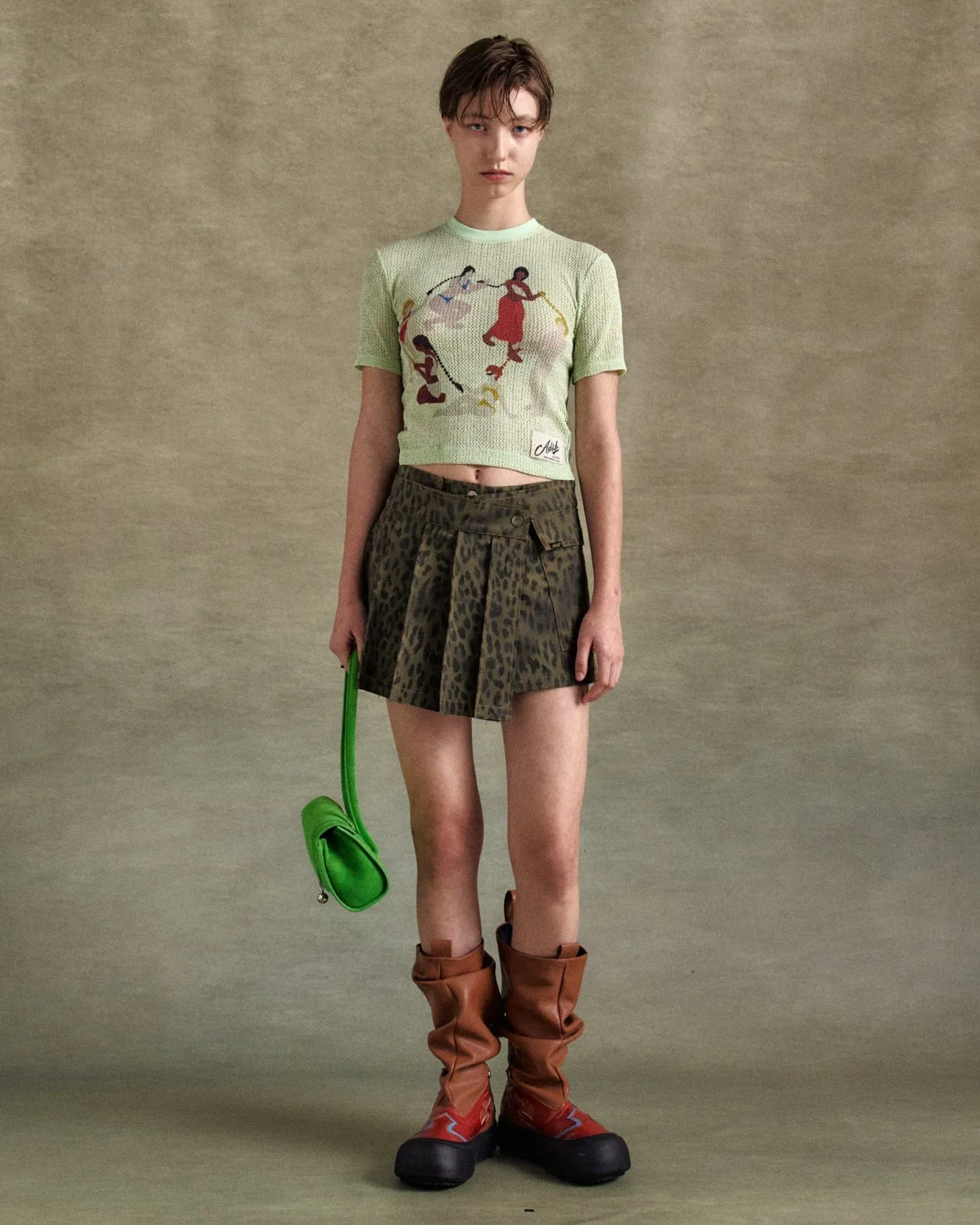 LEOPARD WRAP SKIRT PANTS apa830w(KHAKI) sold by Andersson Bell