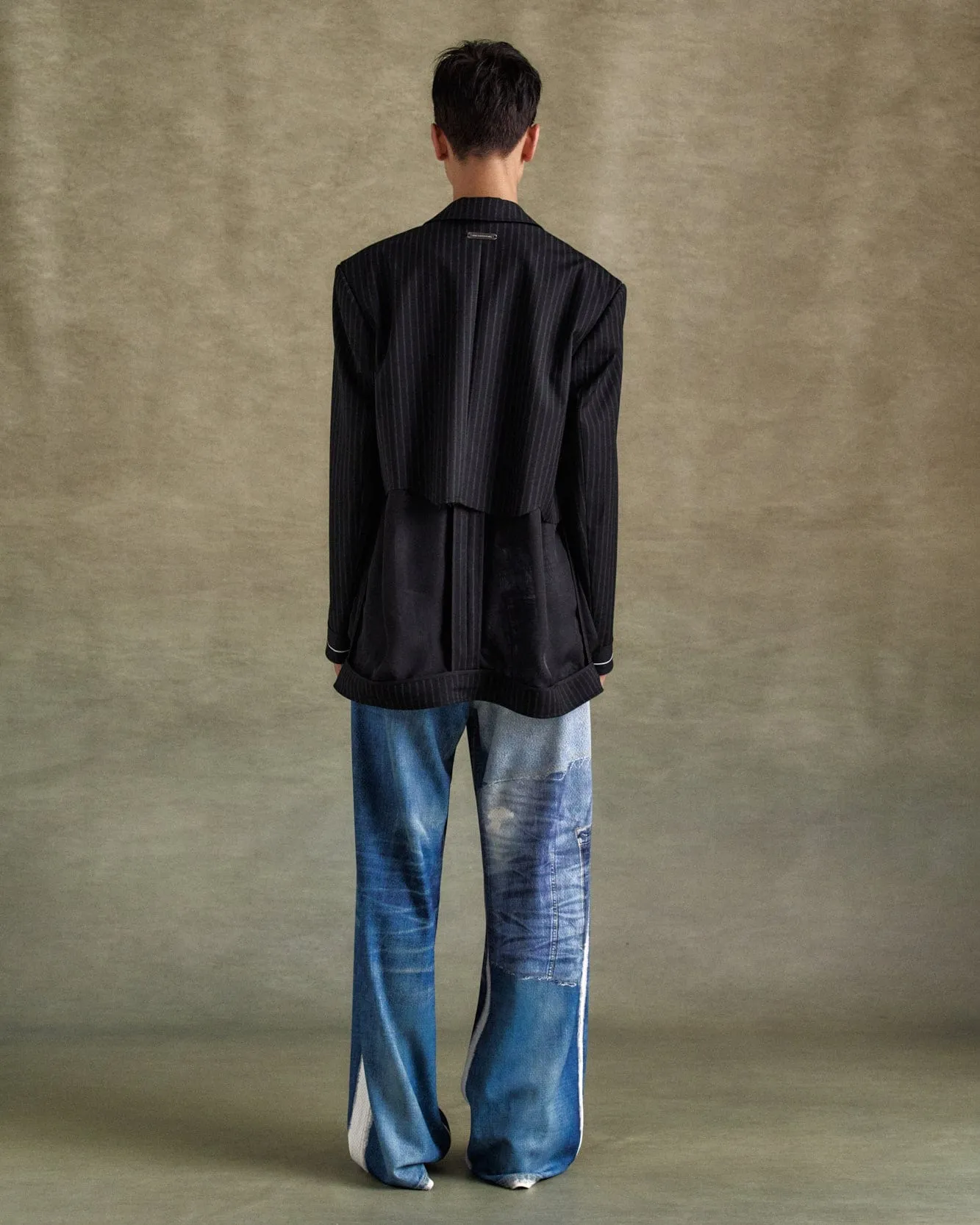 INSIDE OUT STRIPE SHEER JACKET awa698u(BLACK) sold by Andersson Bell product image thumbnail 5