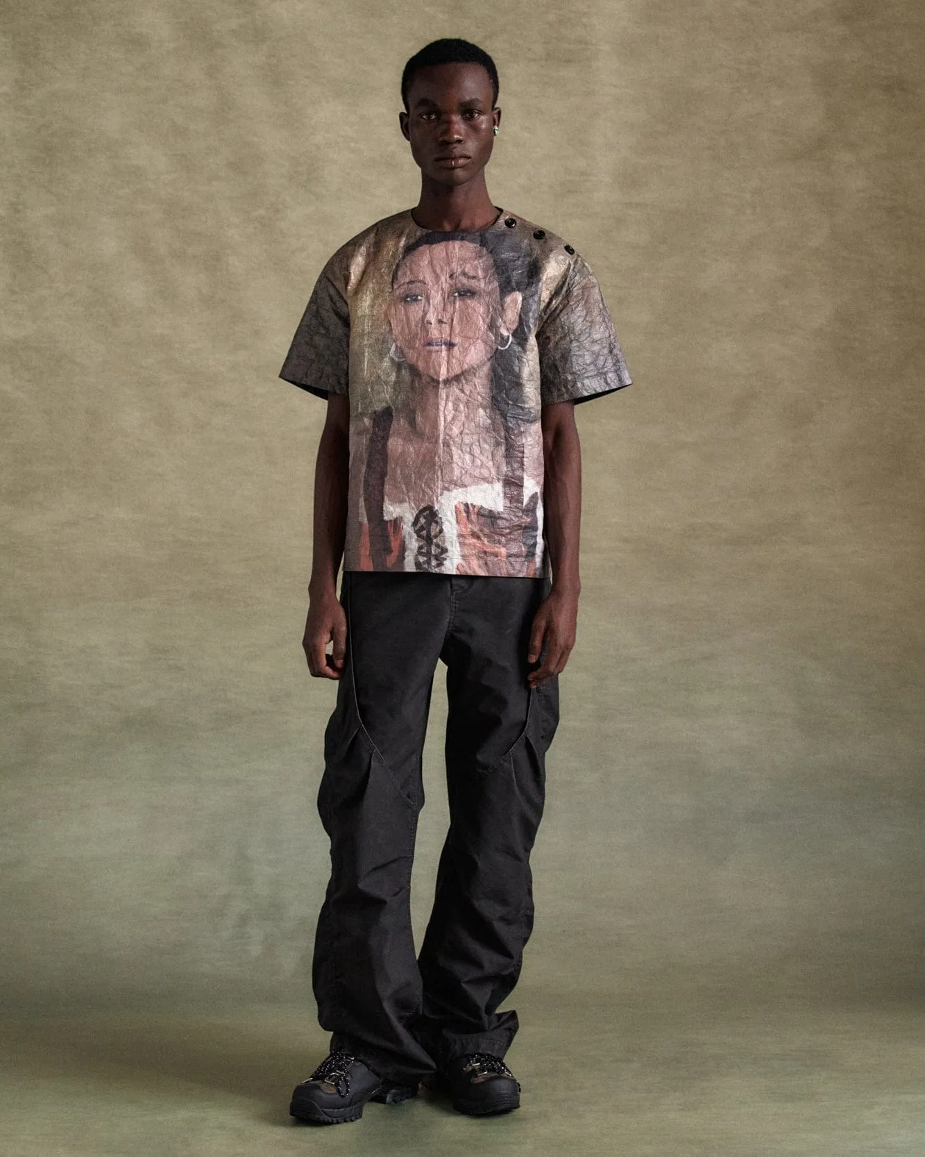 UNISEX REMY PRINTED TYVEK T-SHIRT atb1269u(BEIGE) sold by Andersson Bell product image thumbnail 5